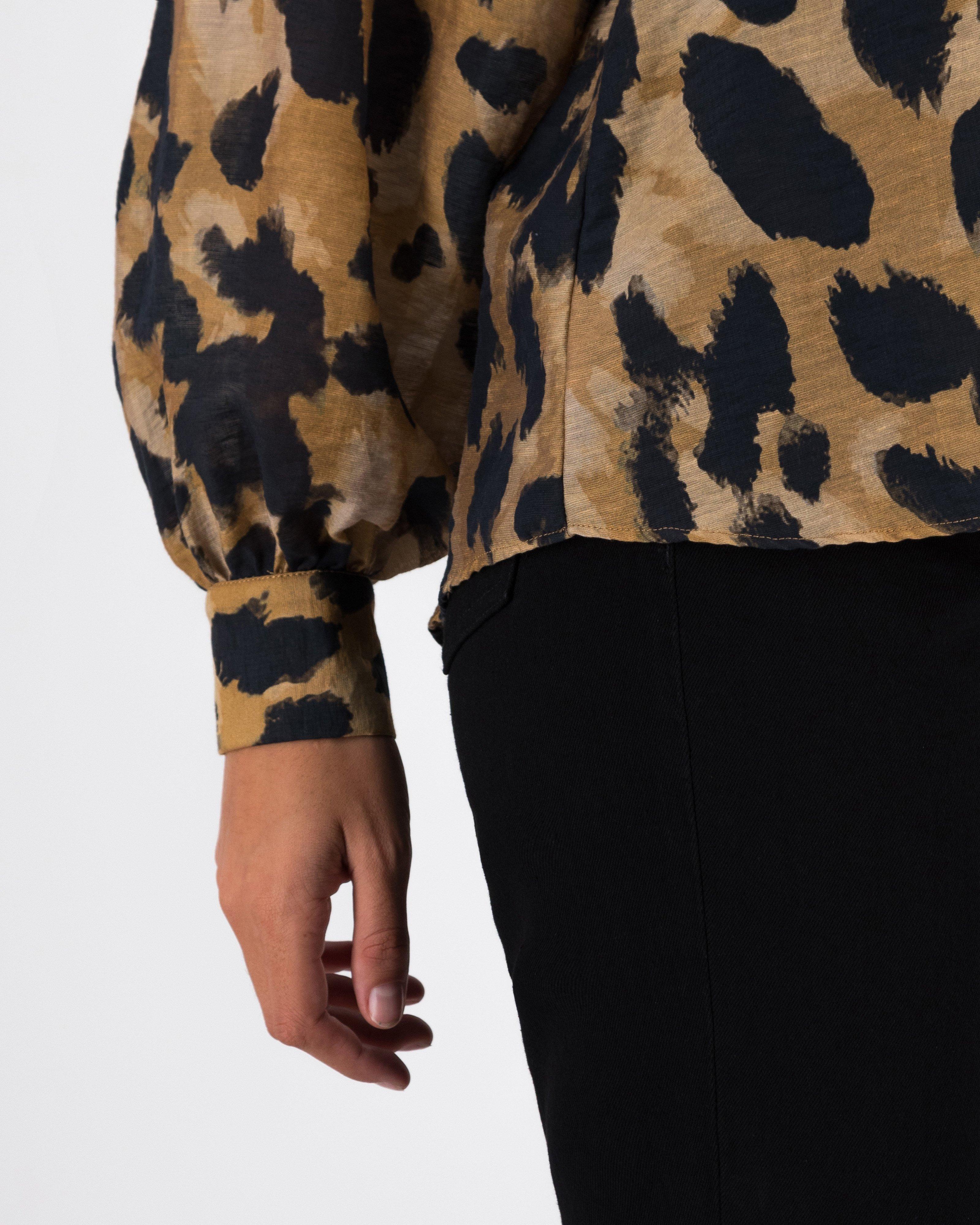 Angel Animal Print Blouse -  Brown