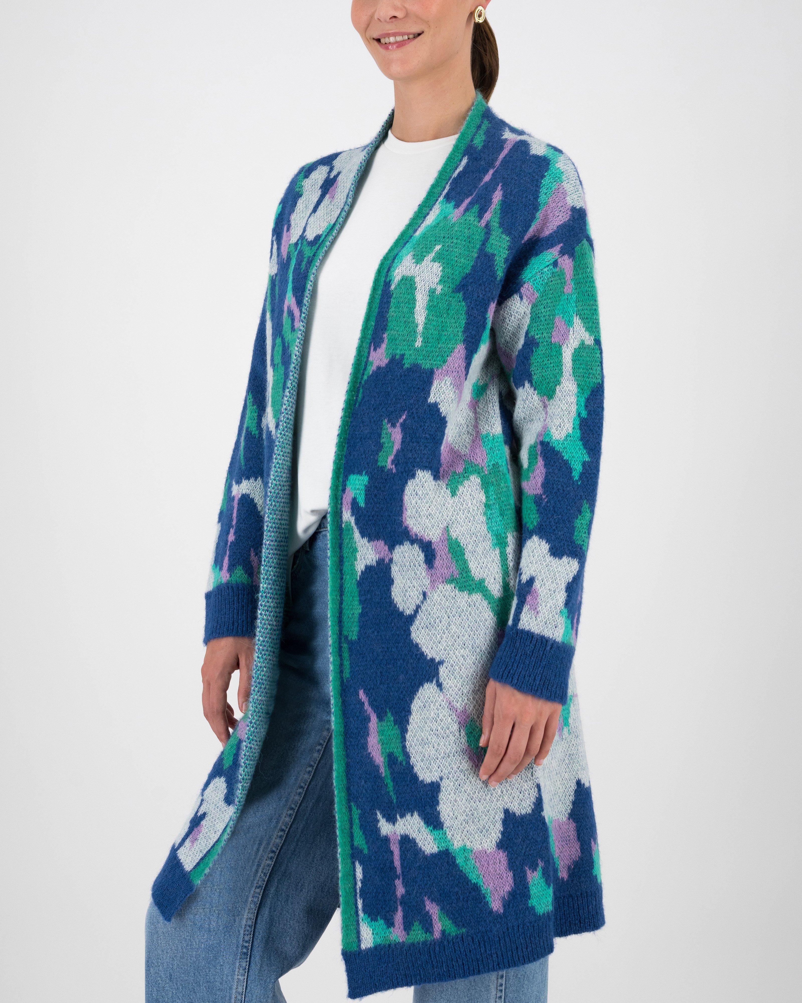 Cicily Intarsia Kimono -  Blue