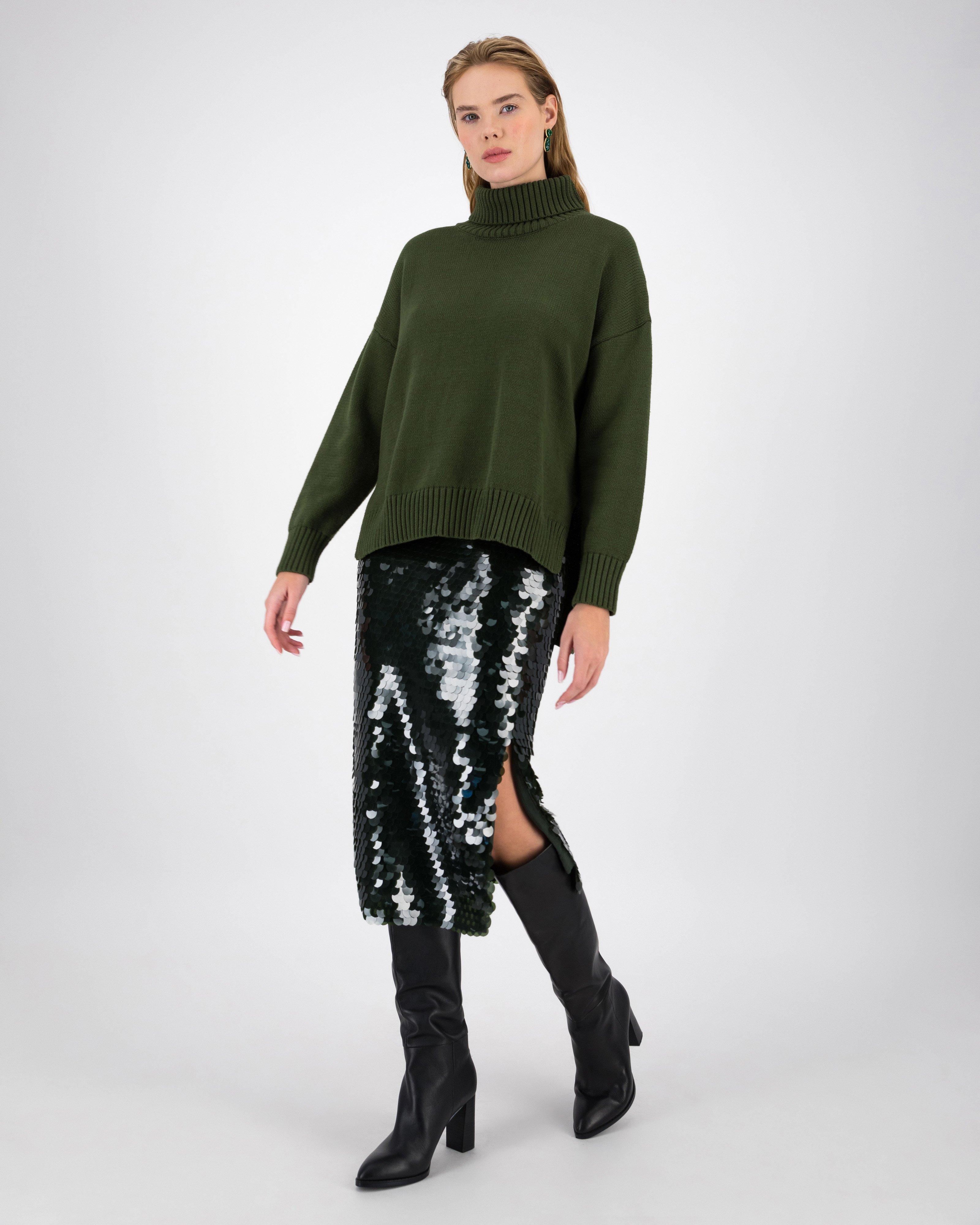 Adea Sequins Skirt -  Green