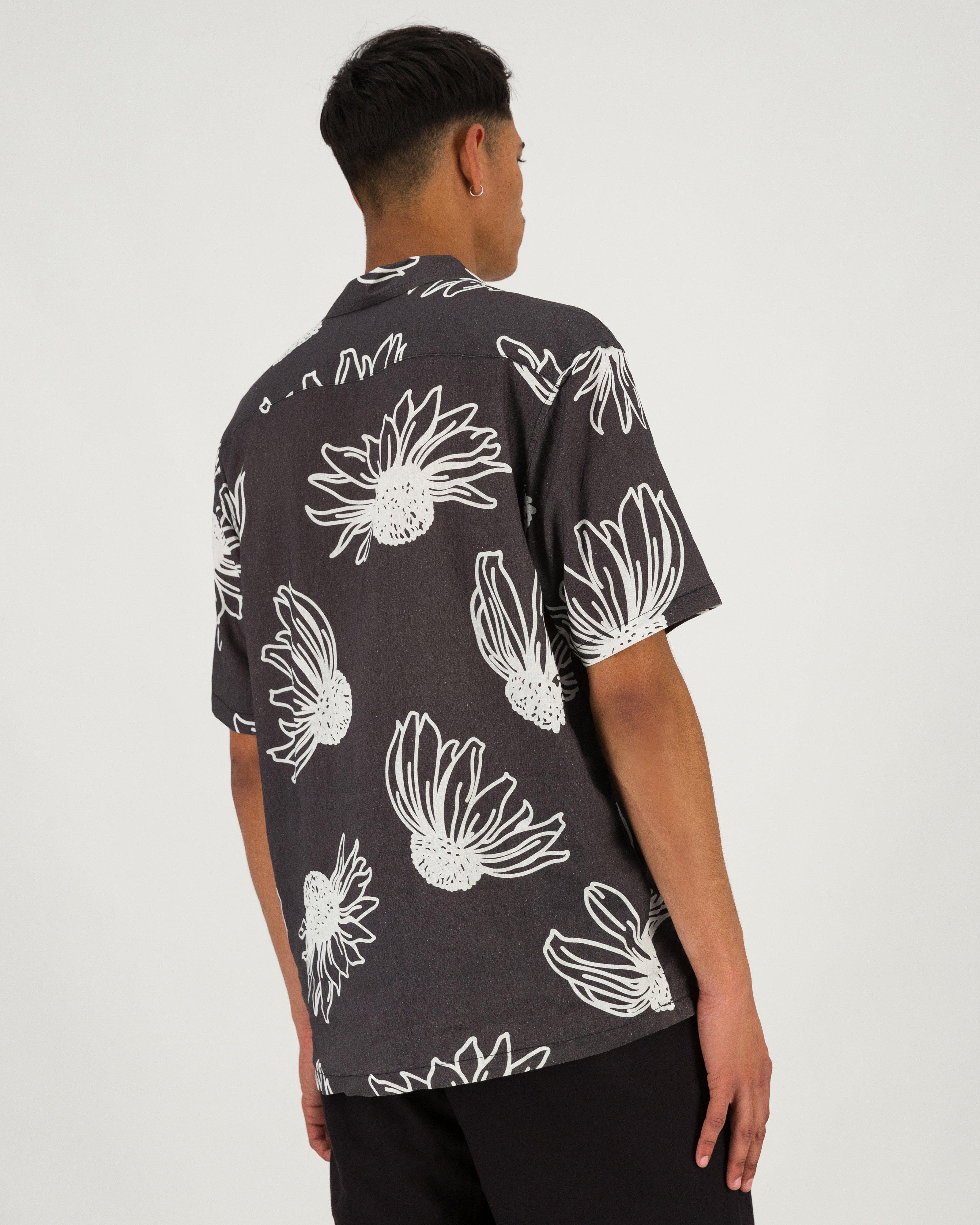 Men’s Gaz Floral Shirt  -  Charcoal