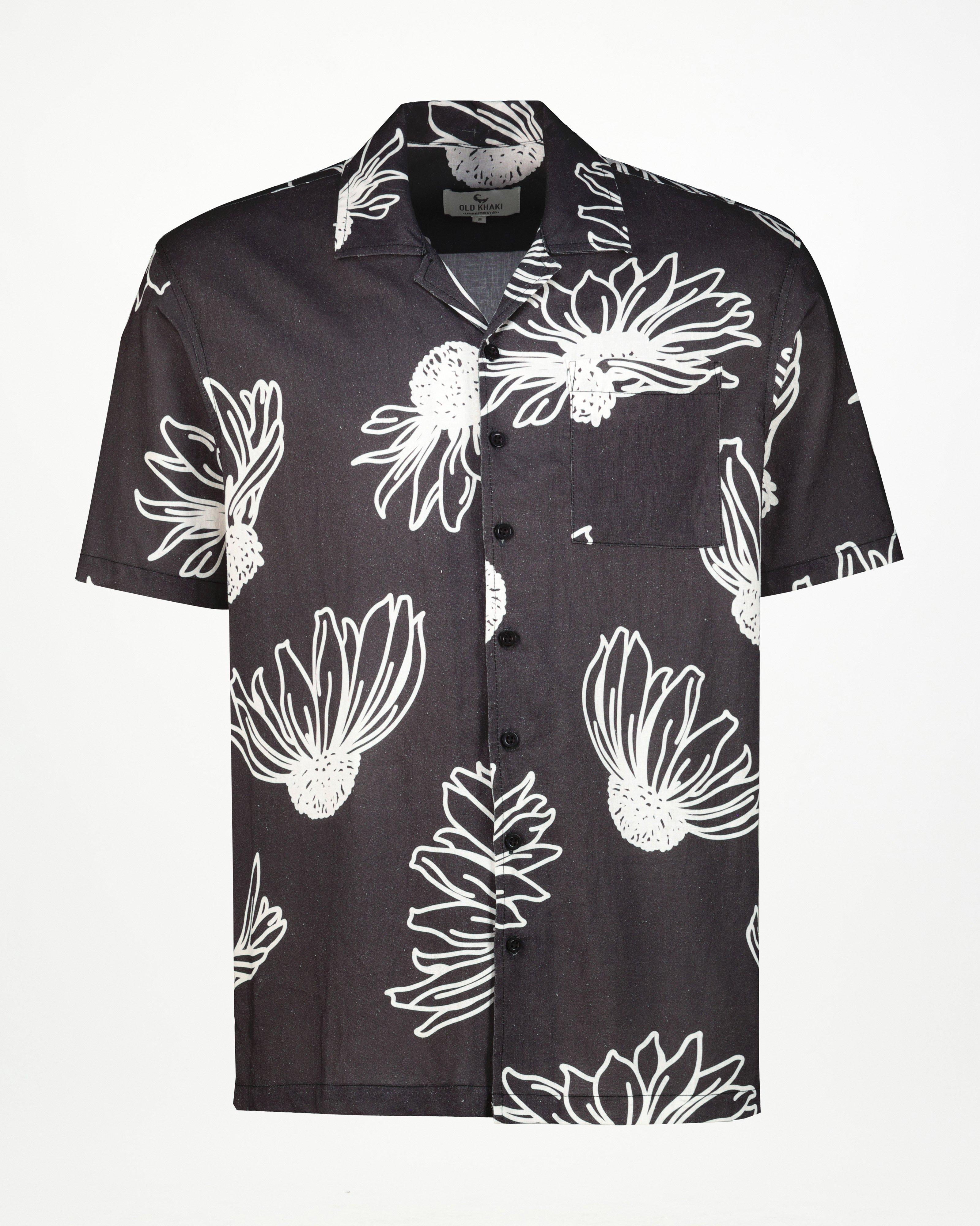 Men’s Gaz Floral Shirt  -  Charcoal