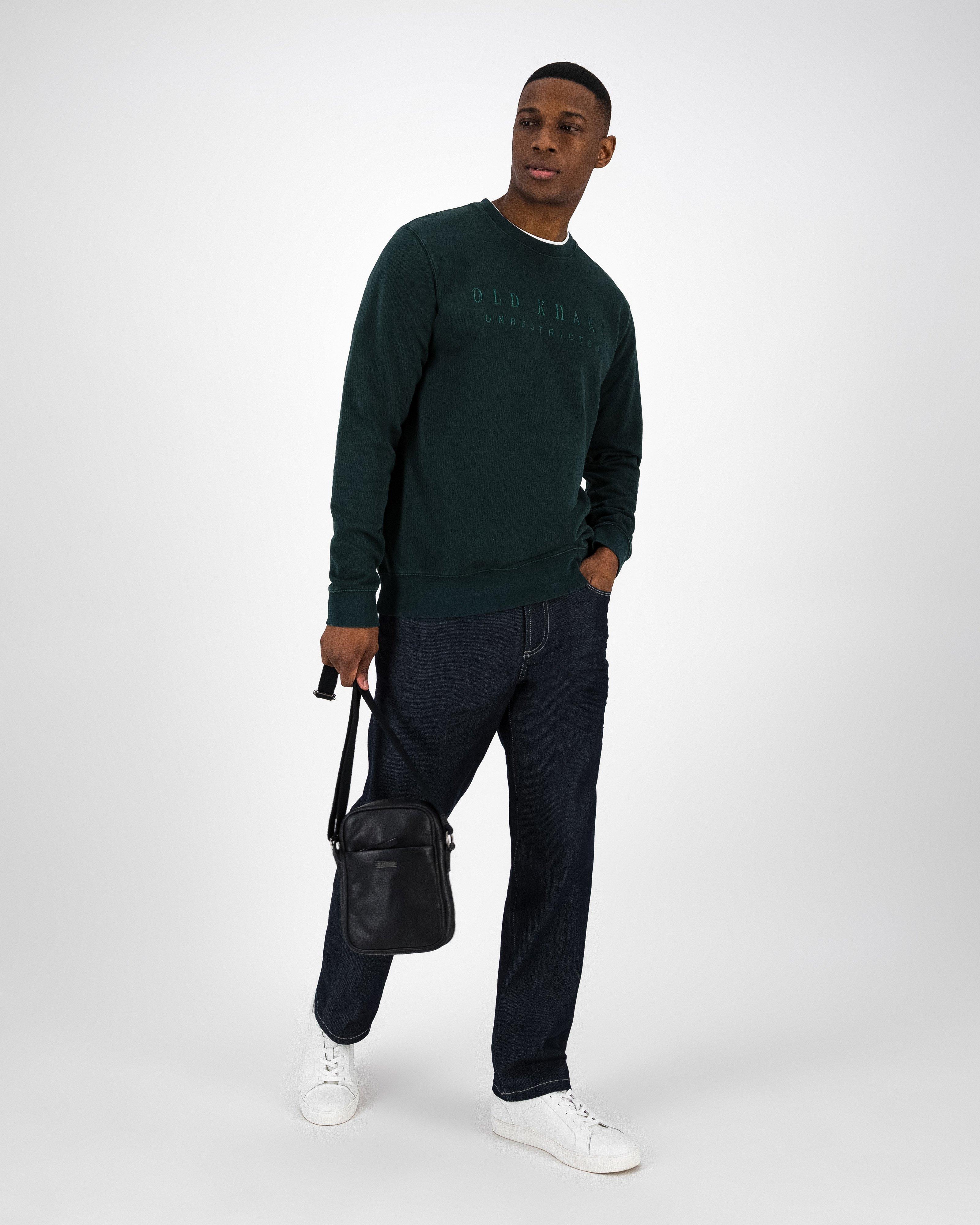 Old Khaki Men’s Bronx Crew Sweat Top  -  Dark Green