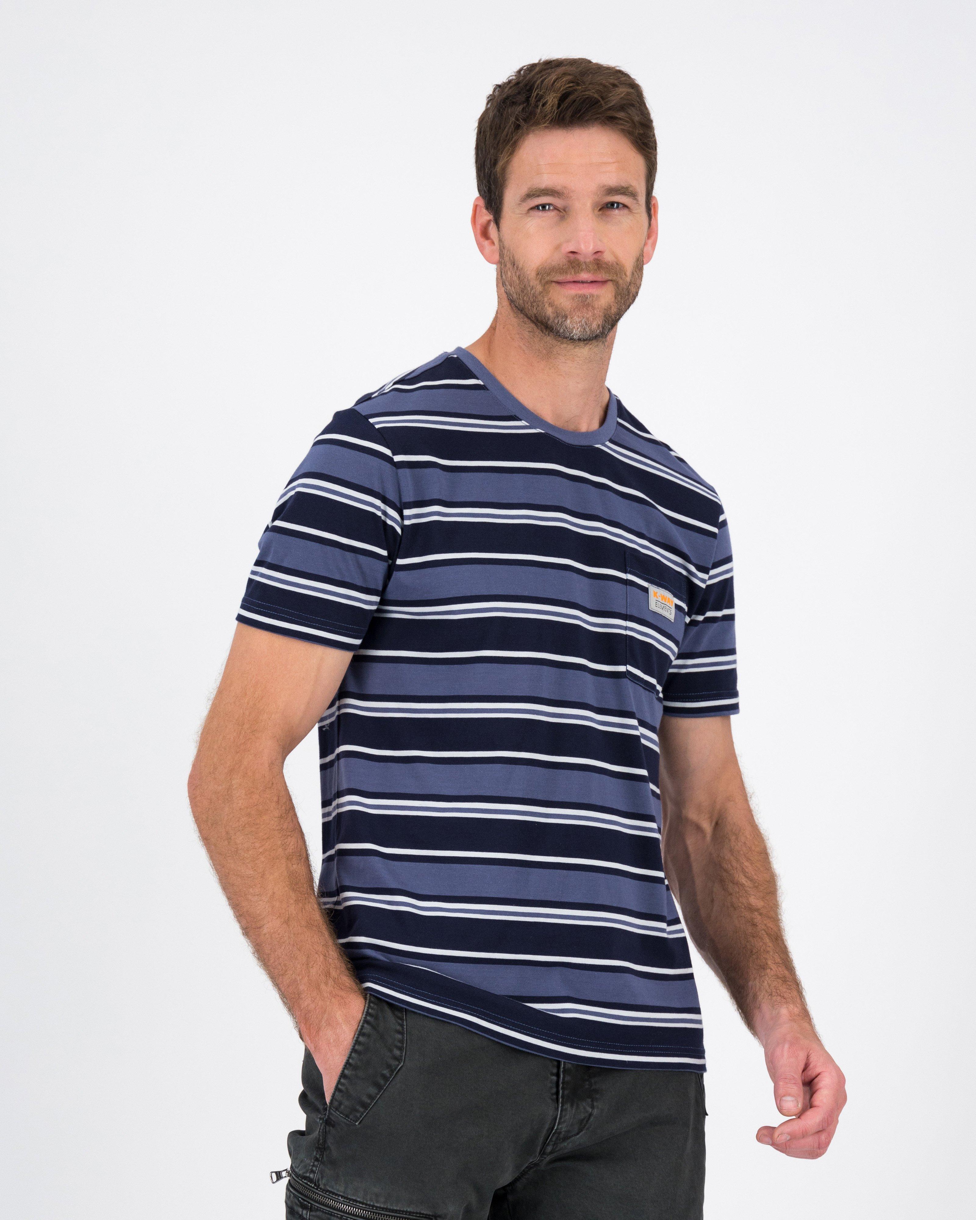 K-Way Elements Men’s Stripe T-shirt  -  Blue