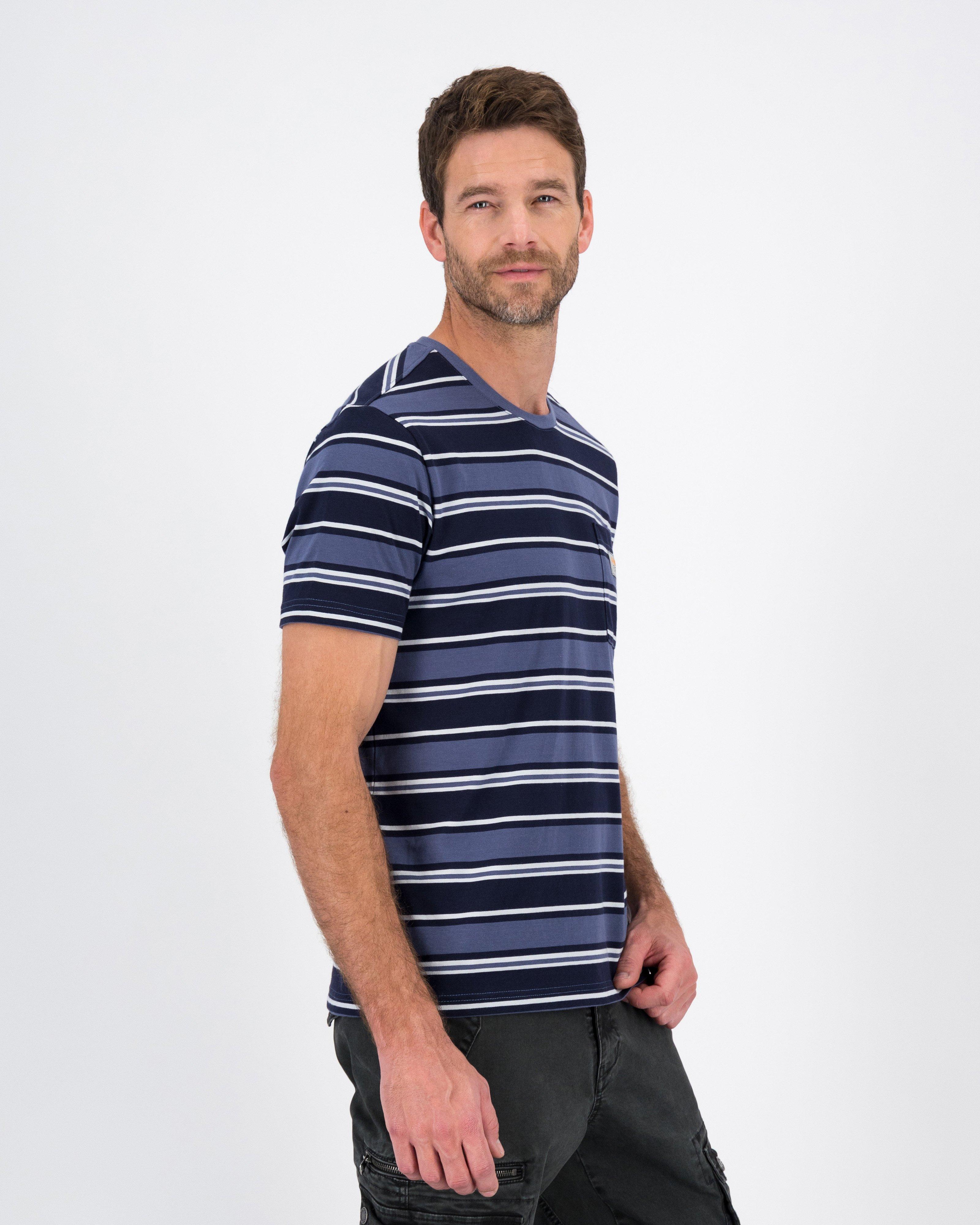 K-Way Elements Men’s Stripe T-shirt  -  Blue