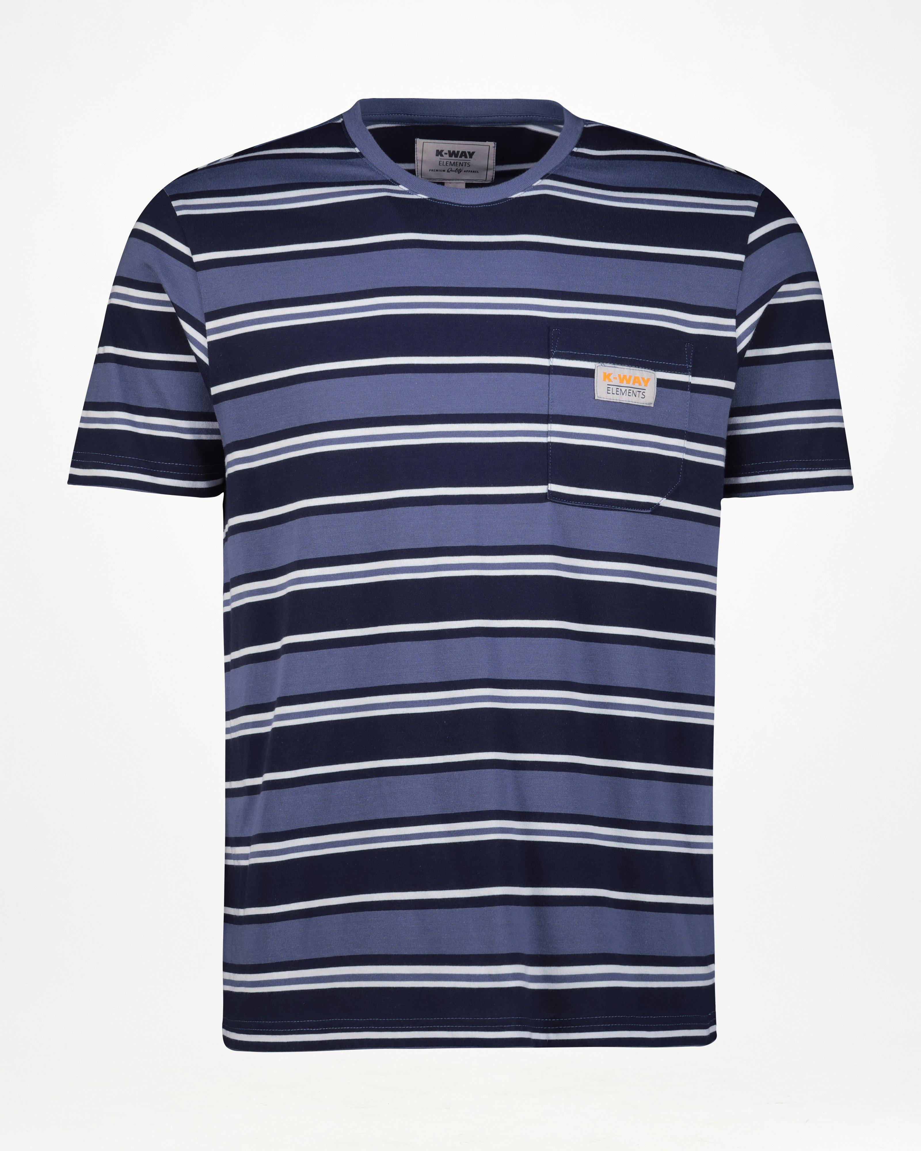 K-Way Elements Men’s Stripe T-shirt  -  Blue