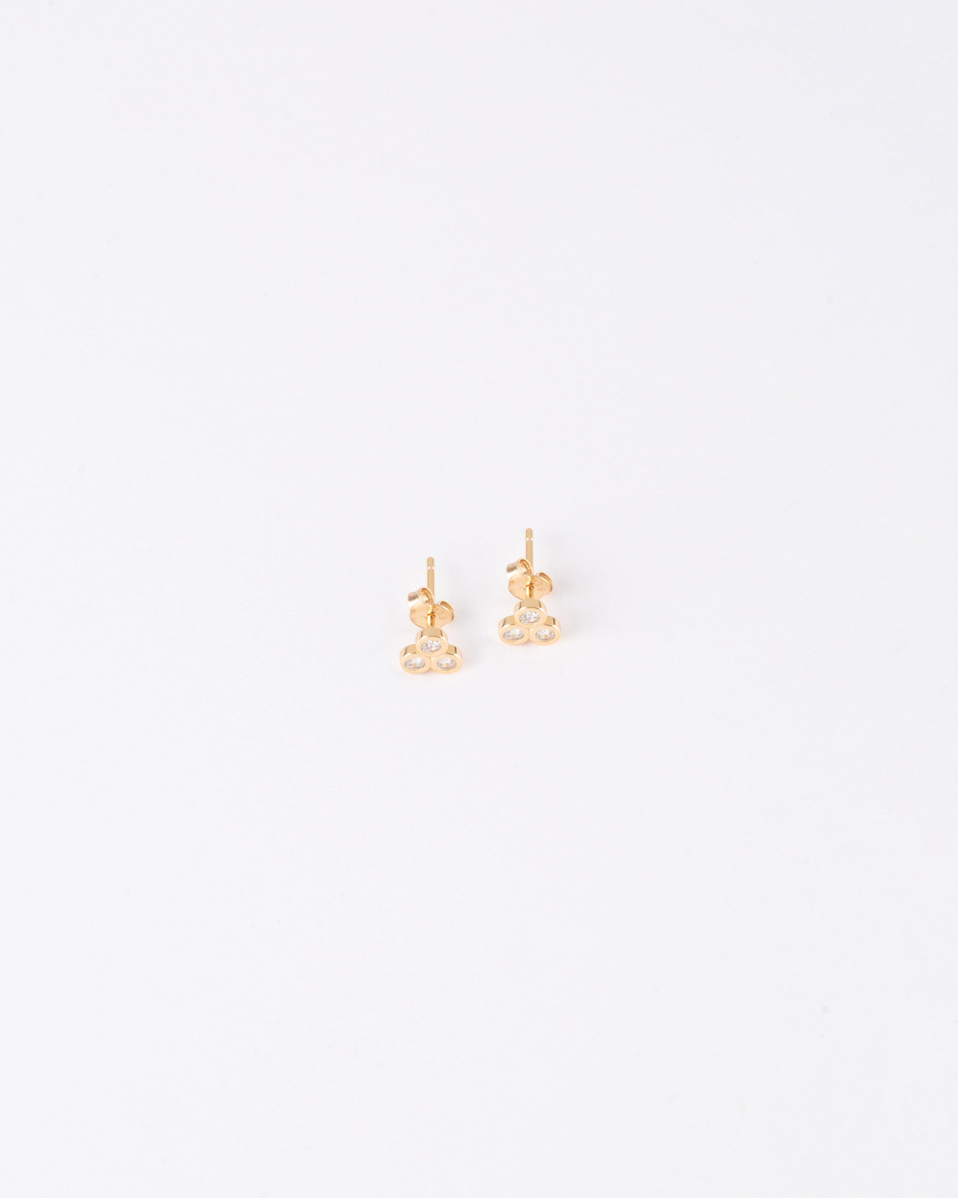 Sterling Silver Trio Round Stone Stud Earrings -  Camo