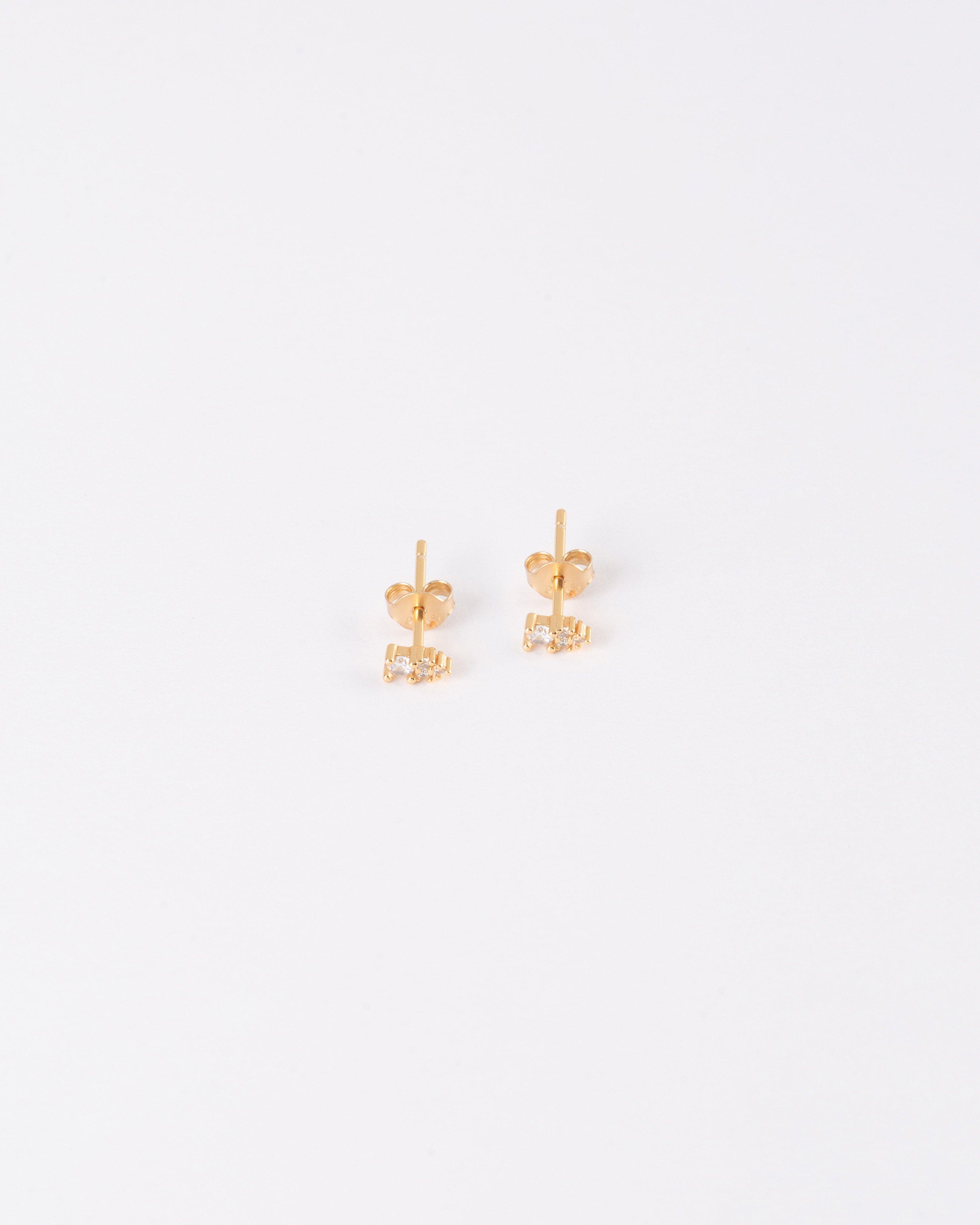 Sterling Silver Mismatch Stud Earring -  Gold