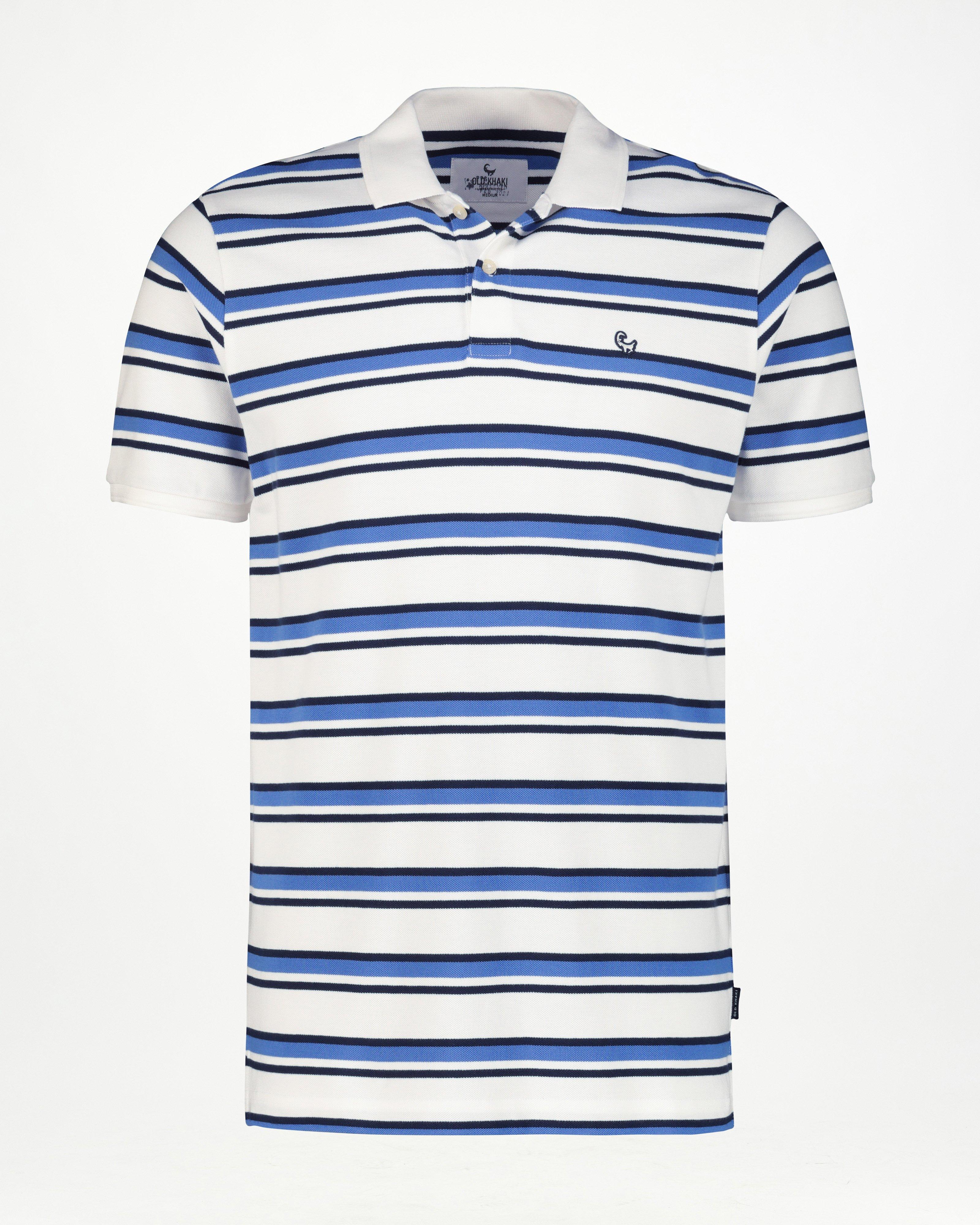 Men’s Jack Yarn Dye Stripe Polo Shirt -  White