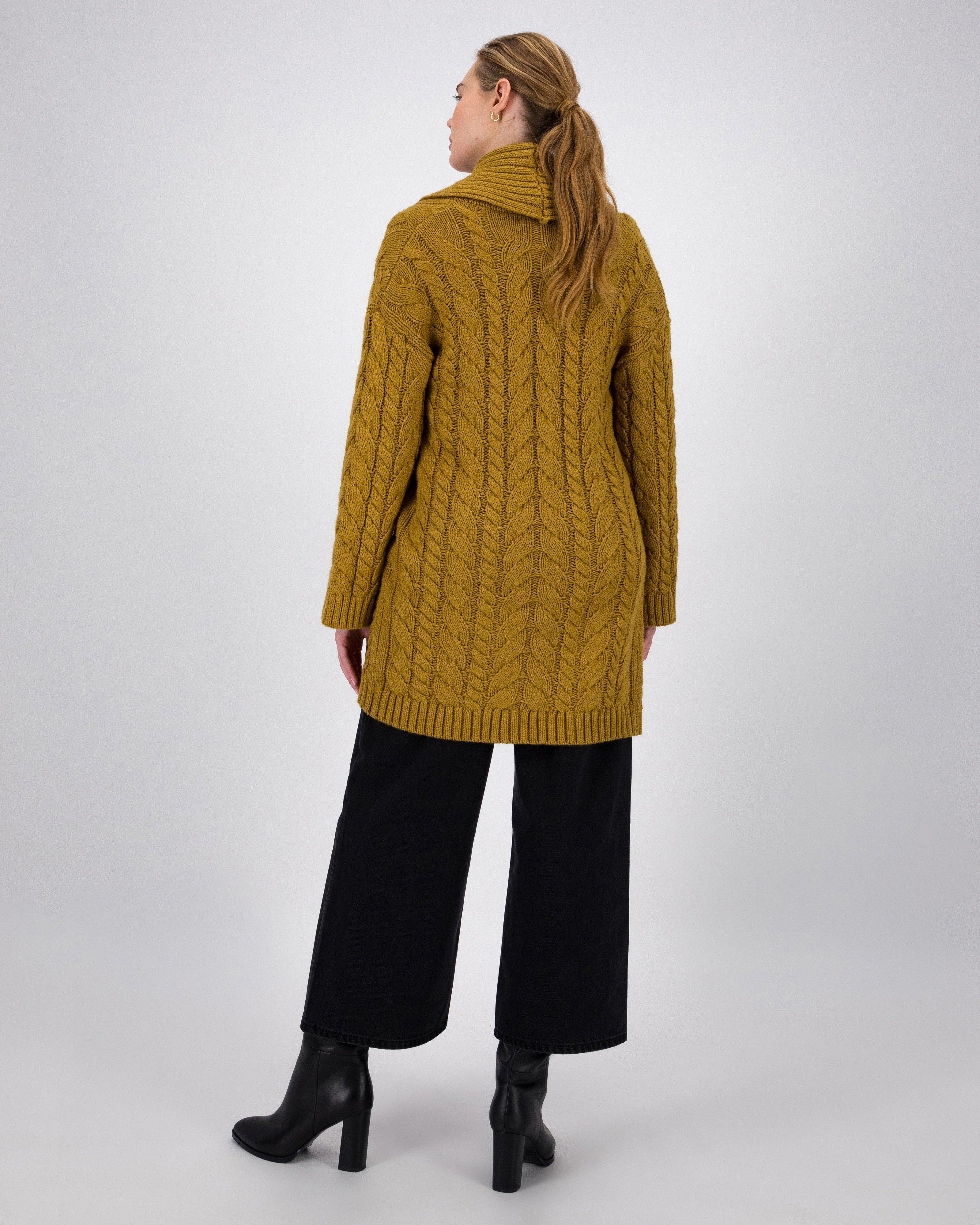 Rachel Long Cardigan -  Ochre