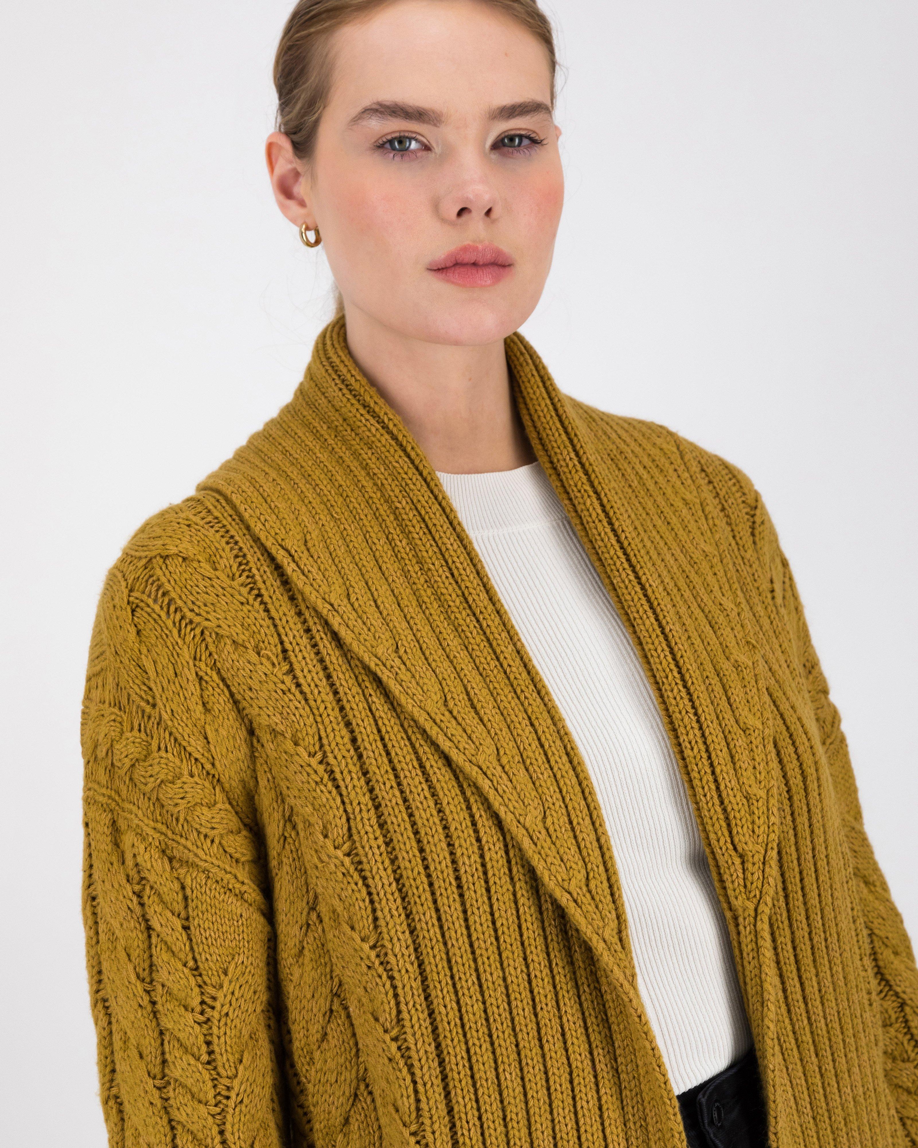 Rachel Long Cardigan -  Ochre