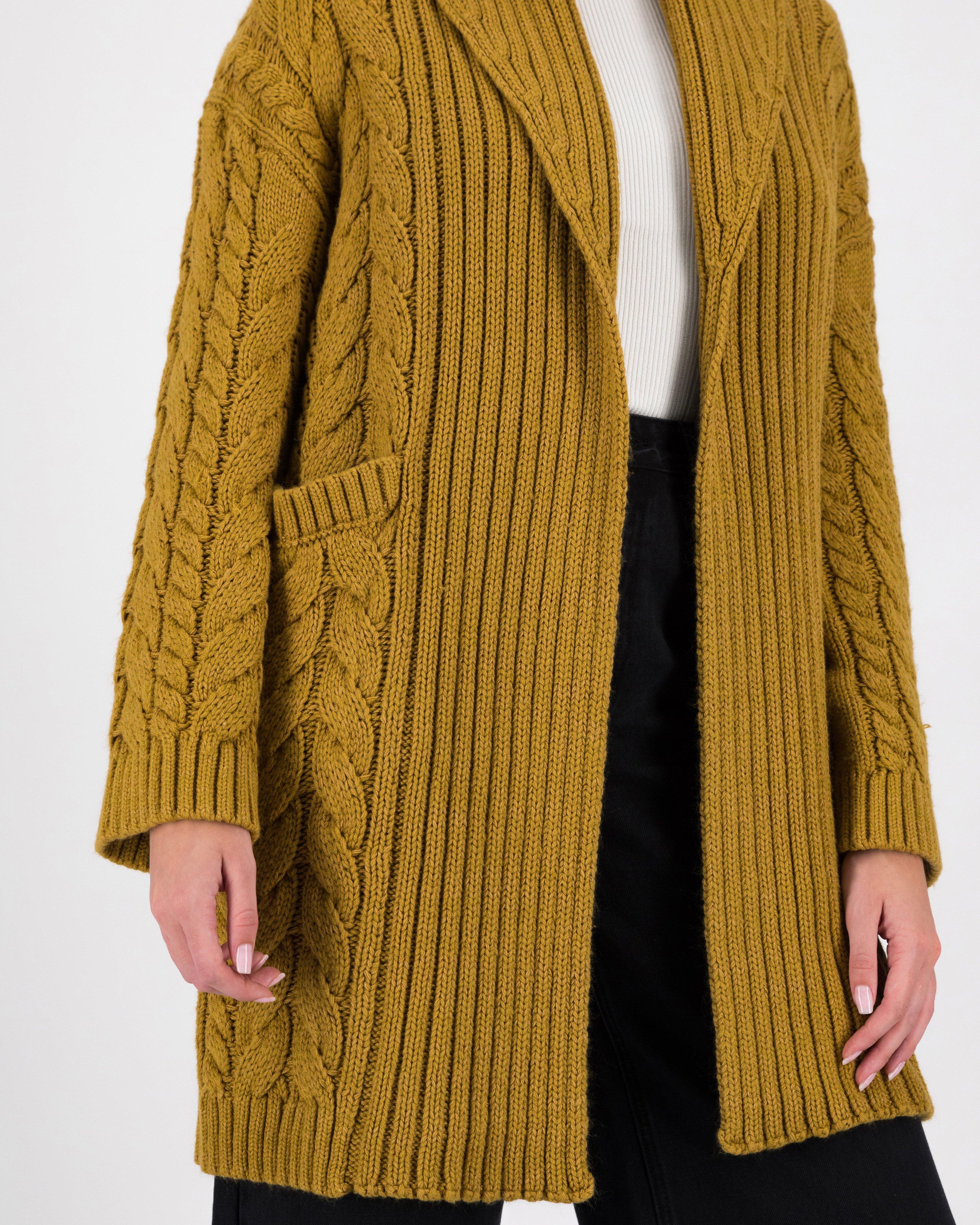 Rachel Long Cardigan -  Ochre