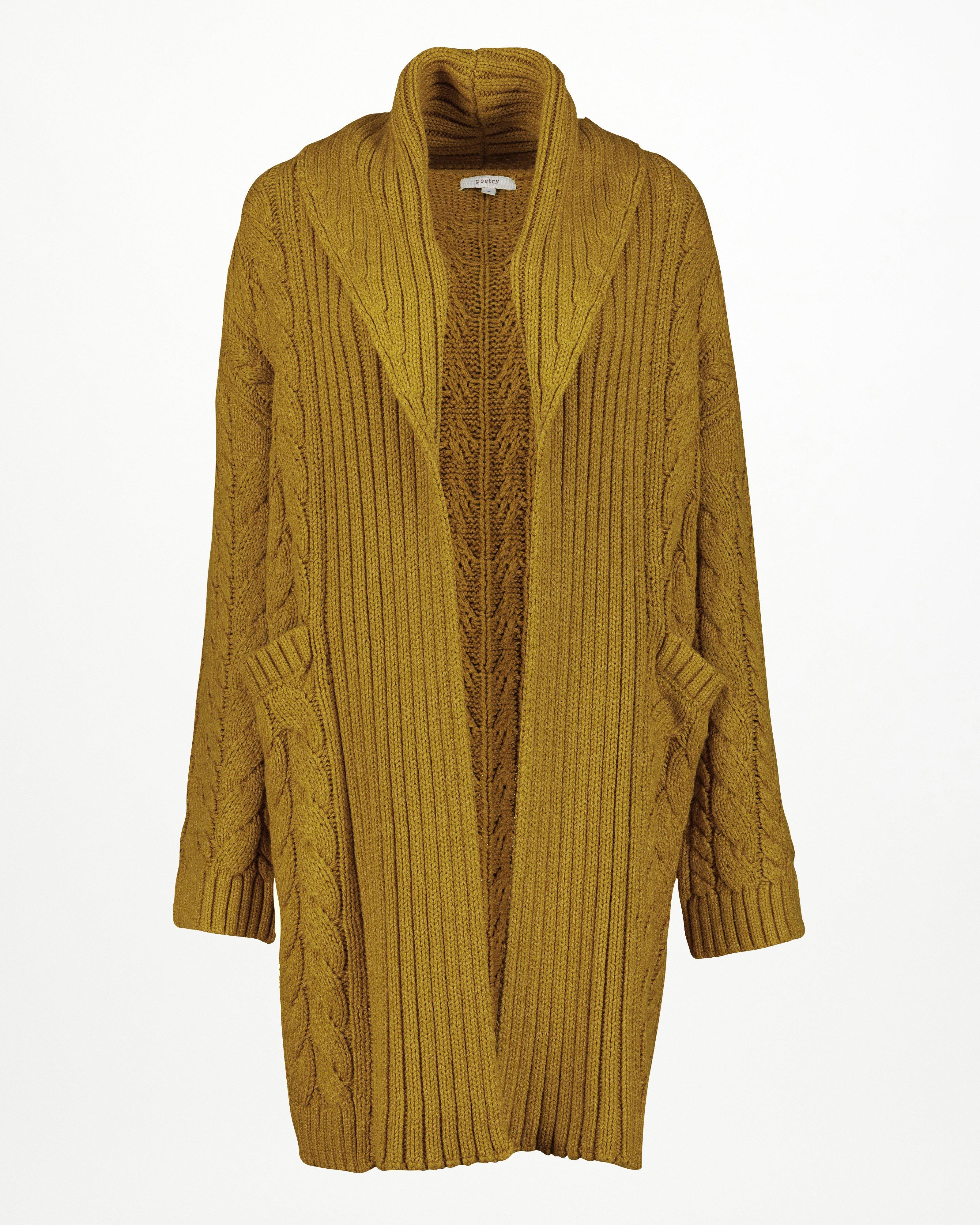 Rachel Long Cardigan -  Ochre