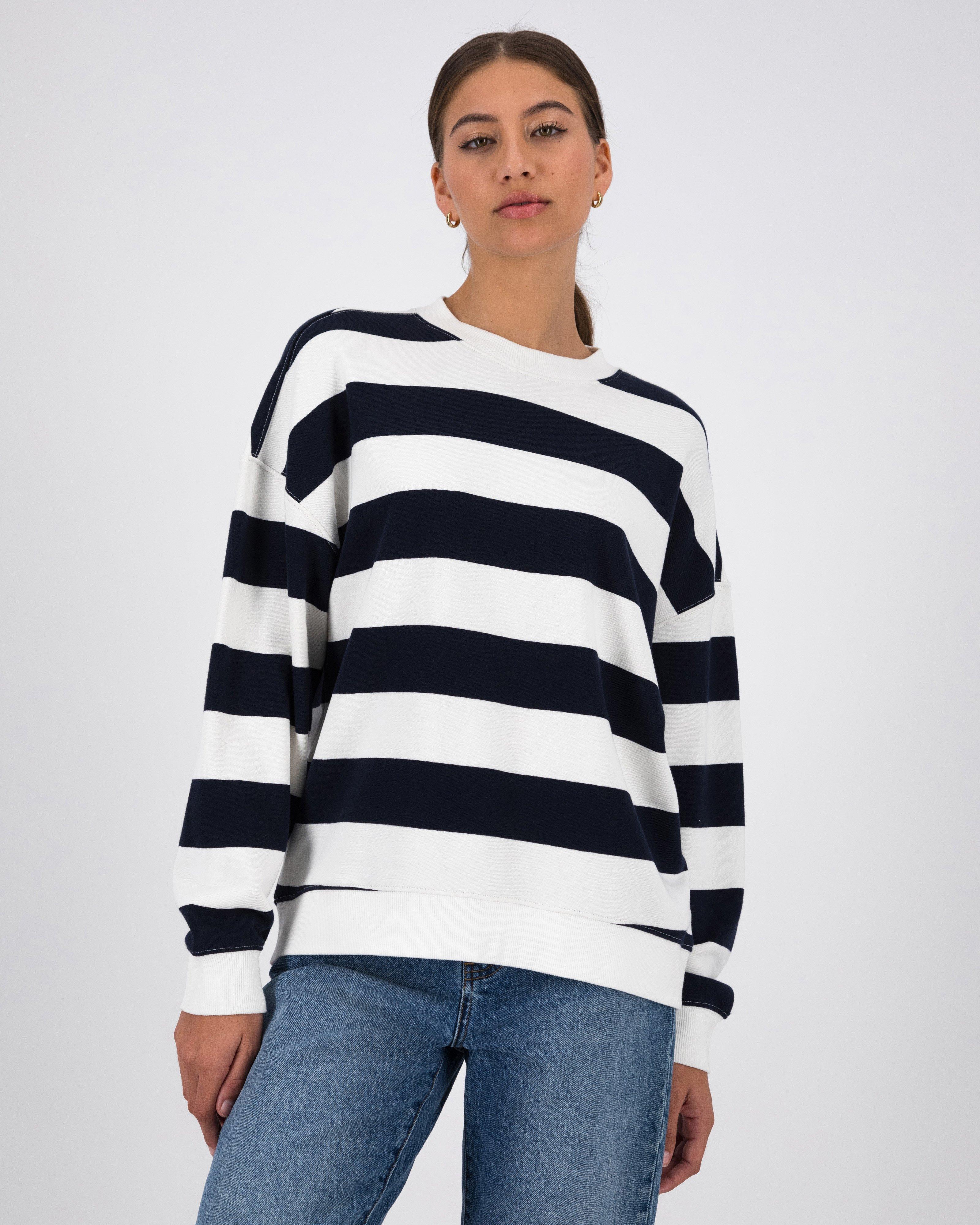 Malakai Stripe Sweat -  Blue