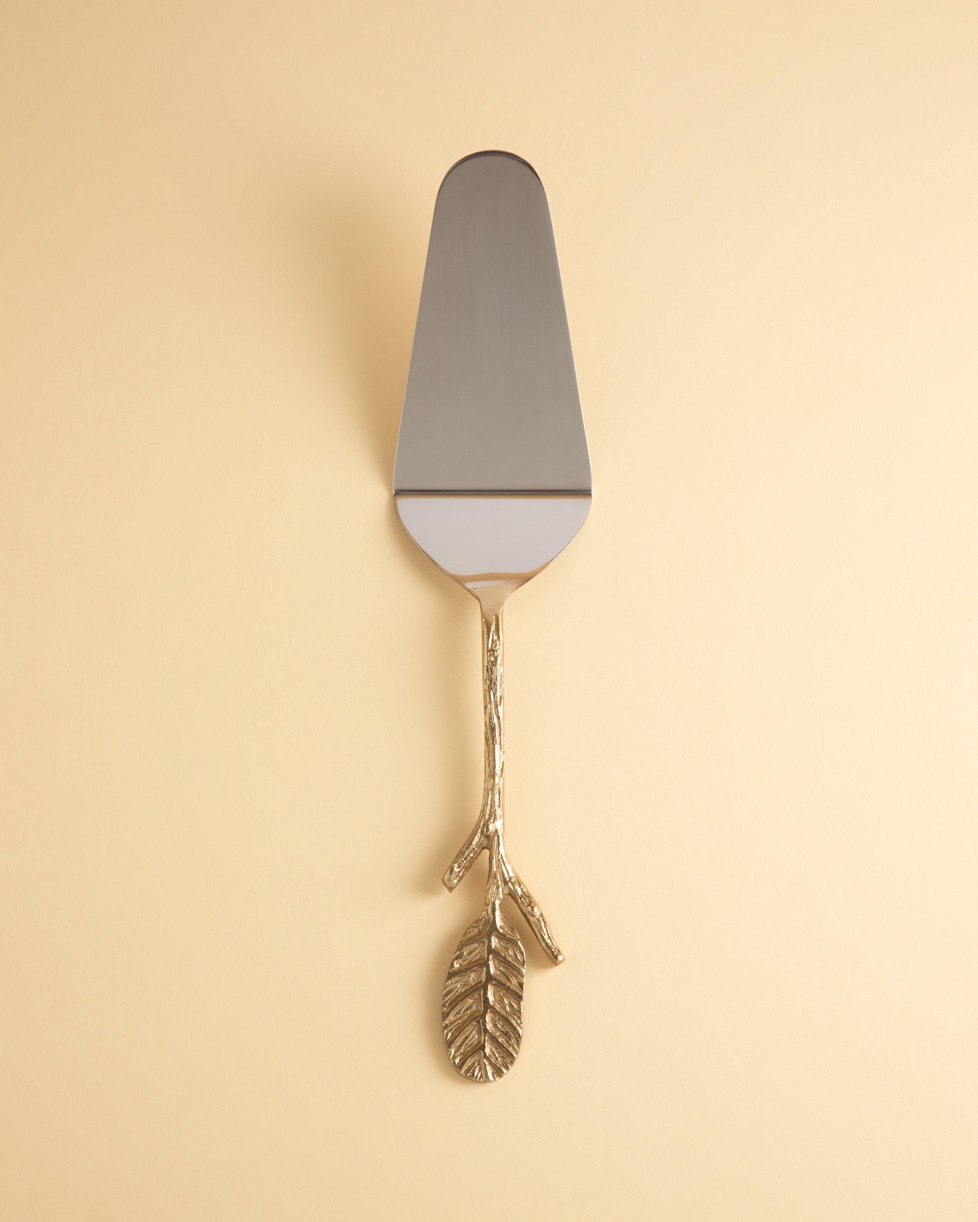 Leaf Cake Server -  Gold