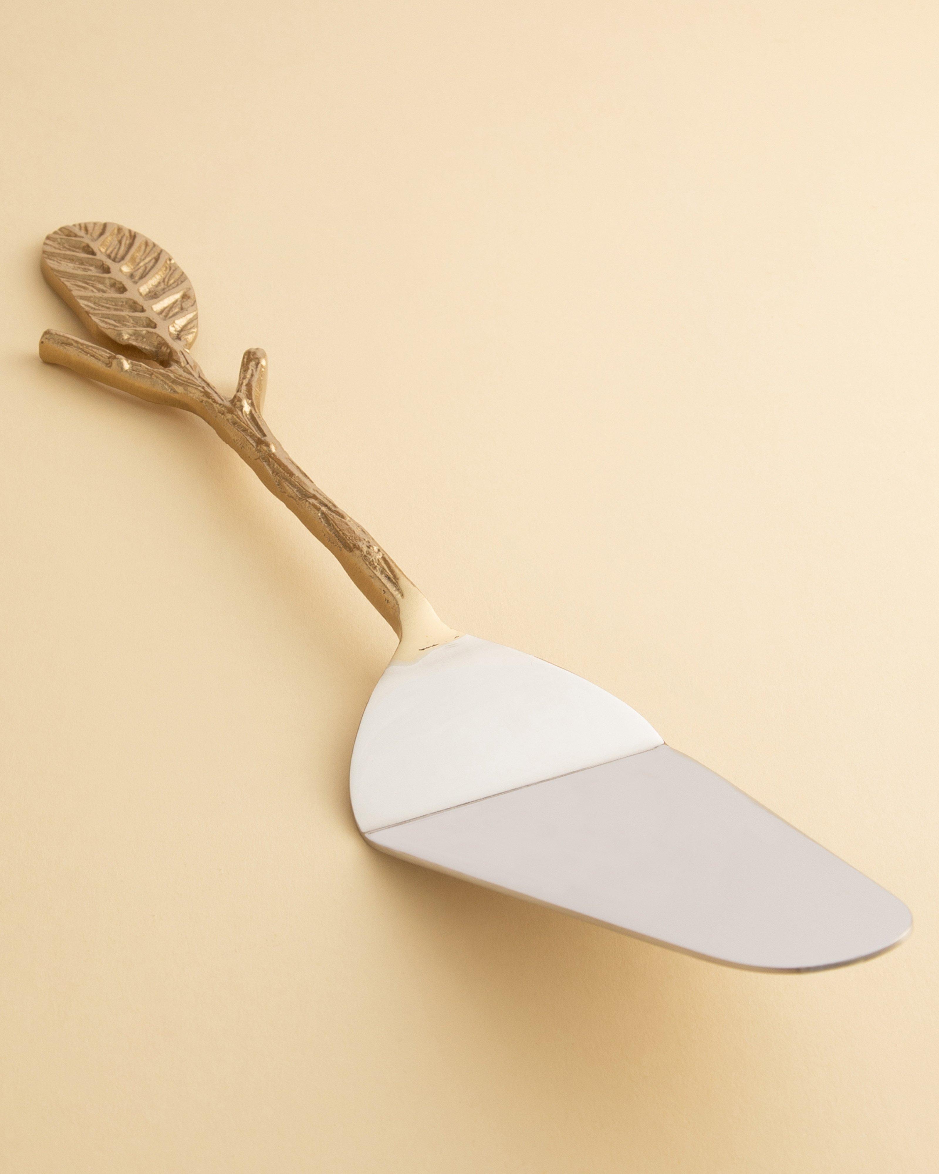 Leaf Cake Server -  Gold