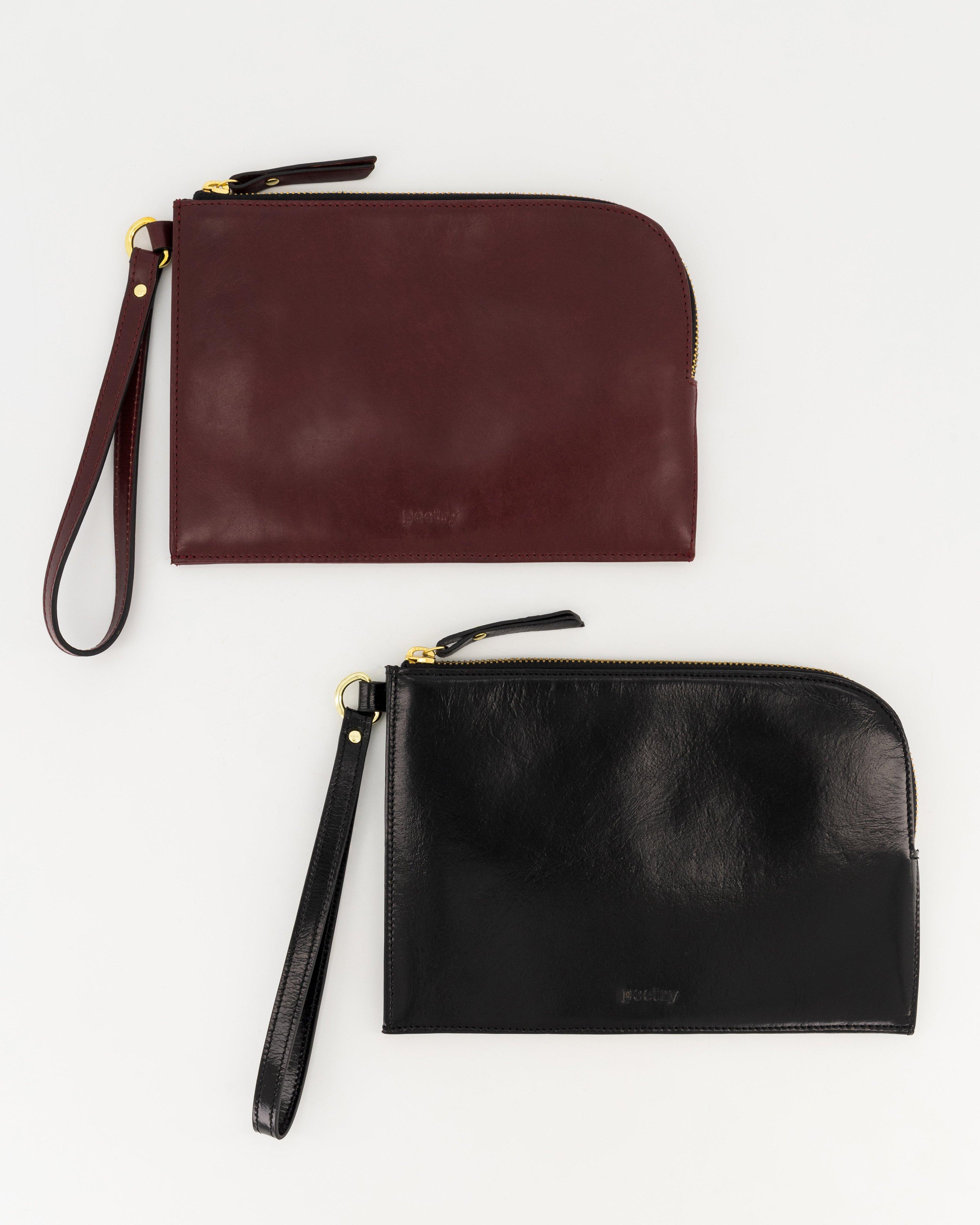 Bea Patent Leather Pouch -  Black