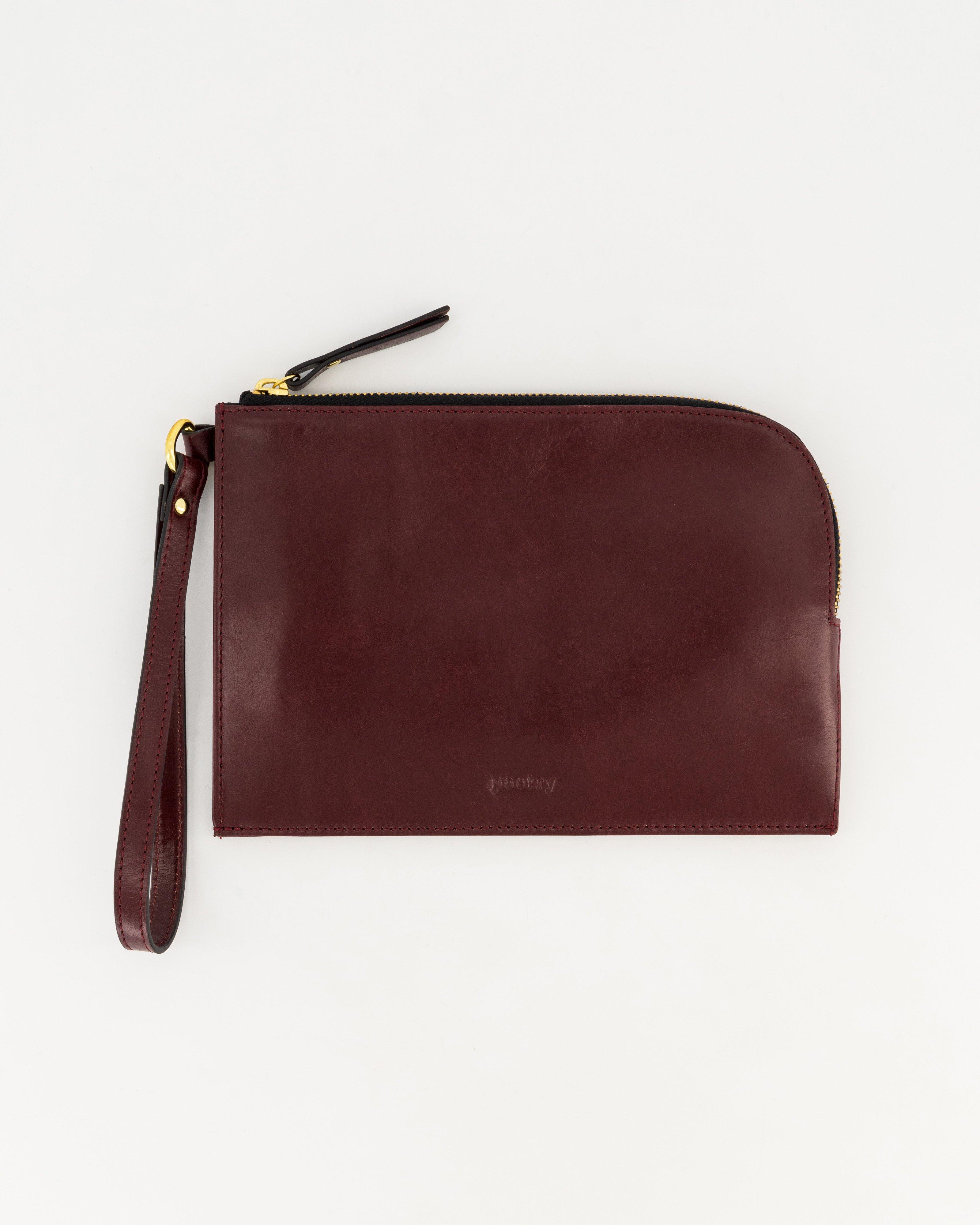 Bea Patent Leather Pouch -  Oxblood