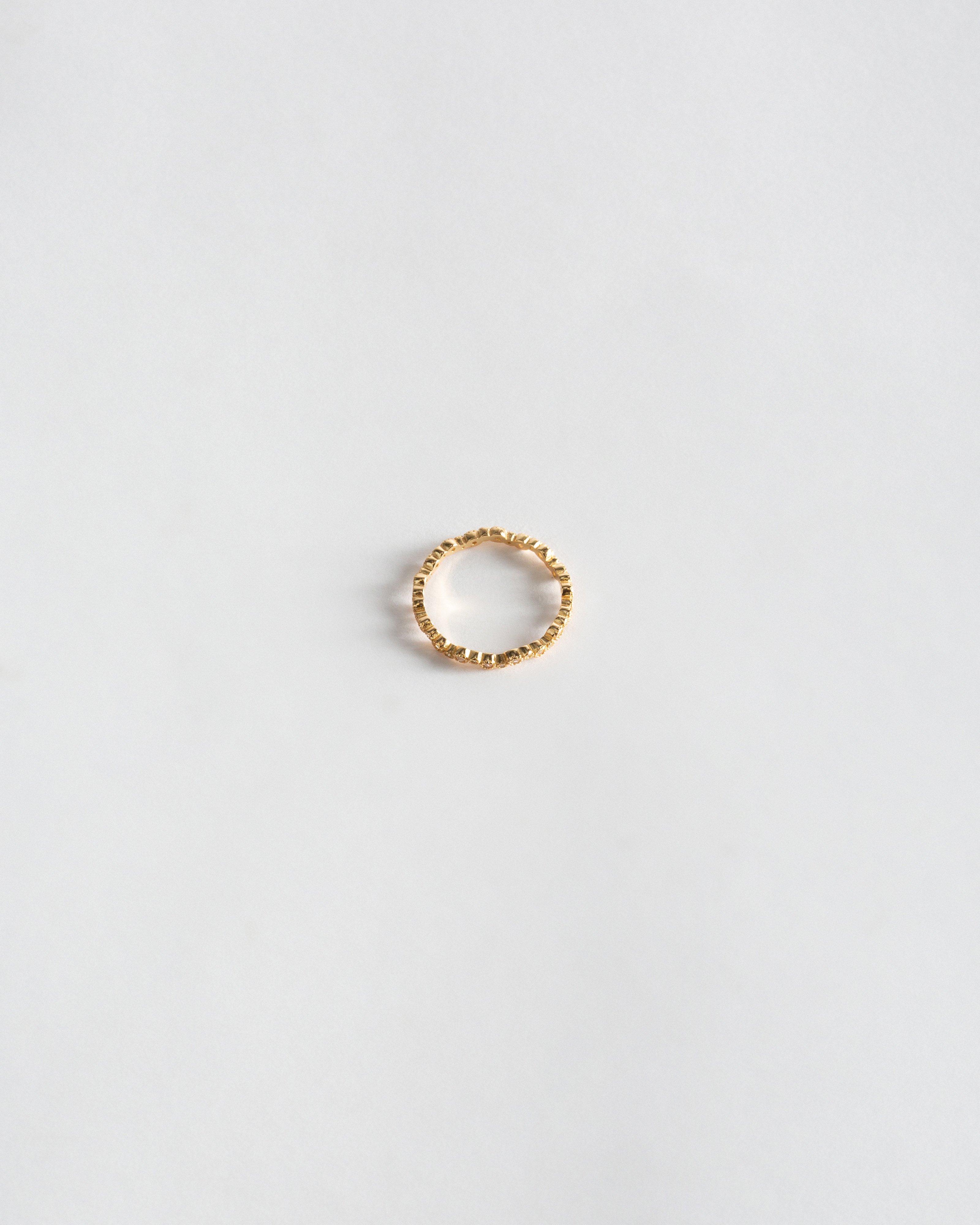 Sterling Silver & Cubic Zirconia Infinity Ring -  Gold