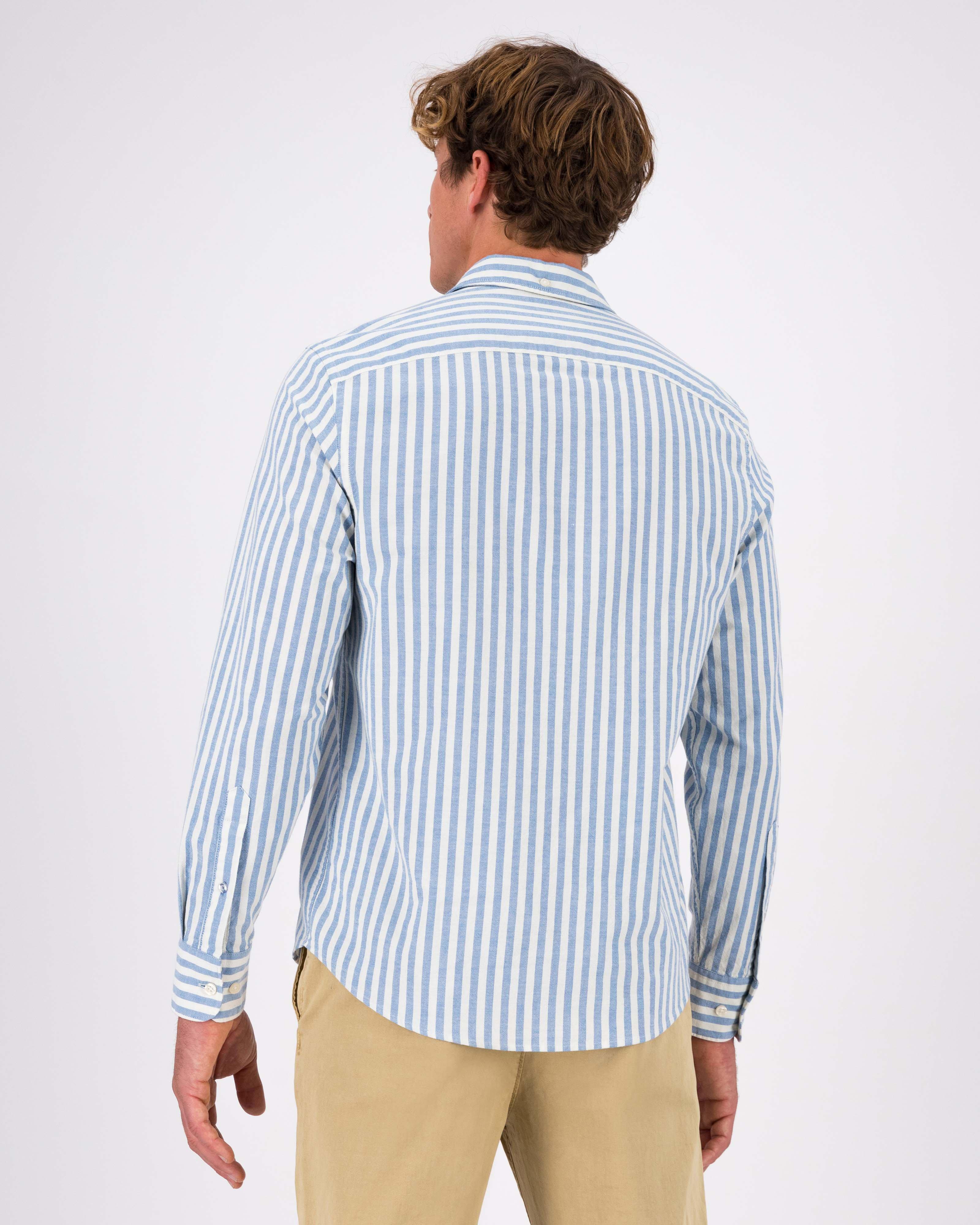 Men’s Hayden Stripe Slim Fit Shirt -  Blue