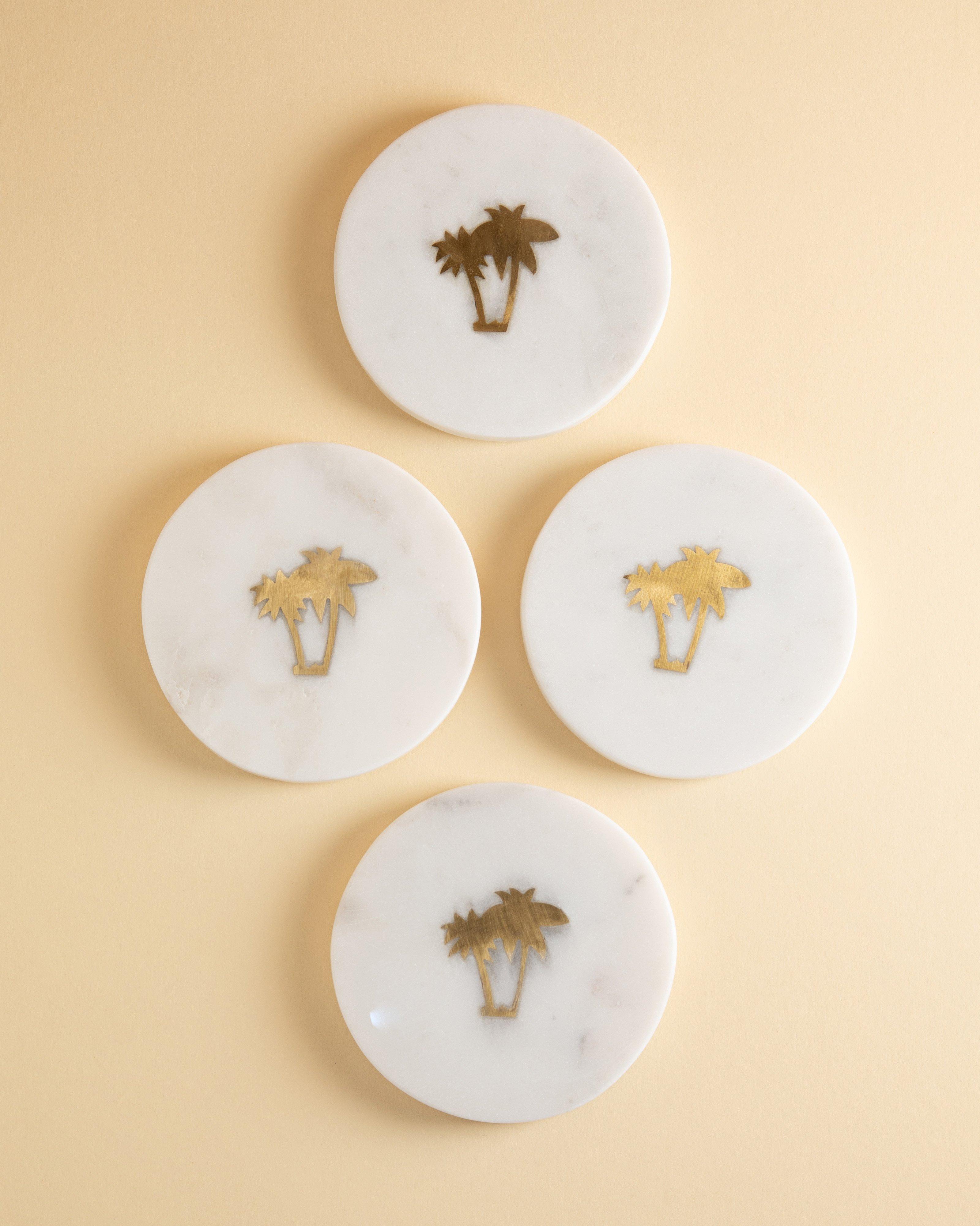 Palm Coaster Set -  White