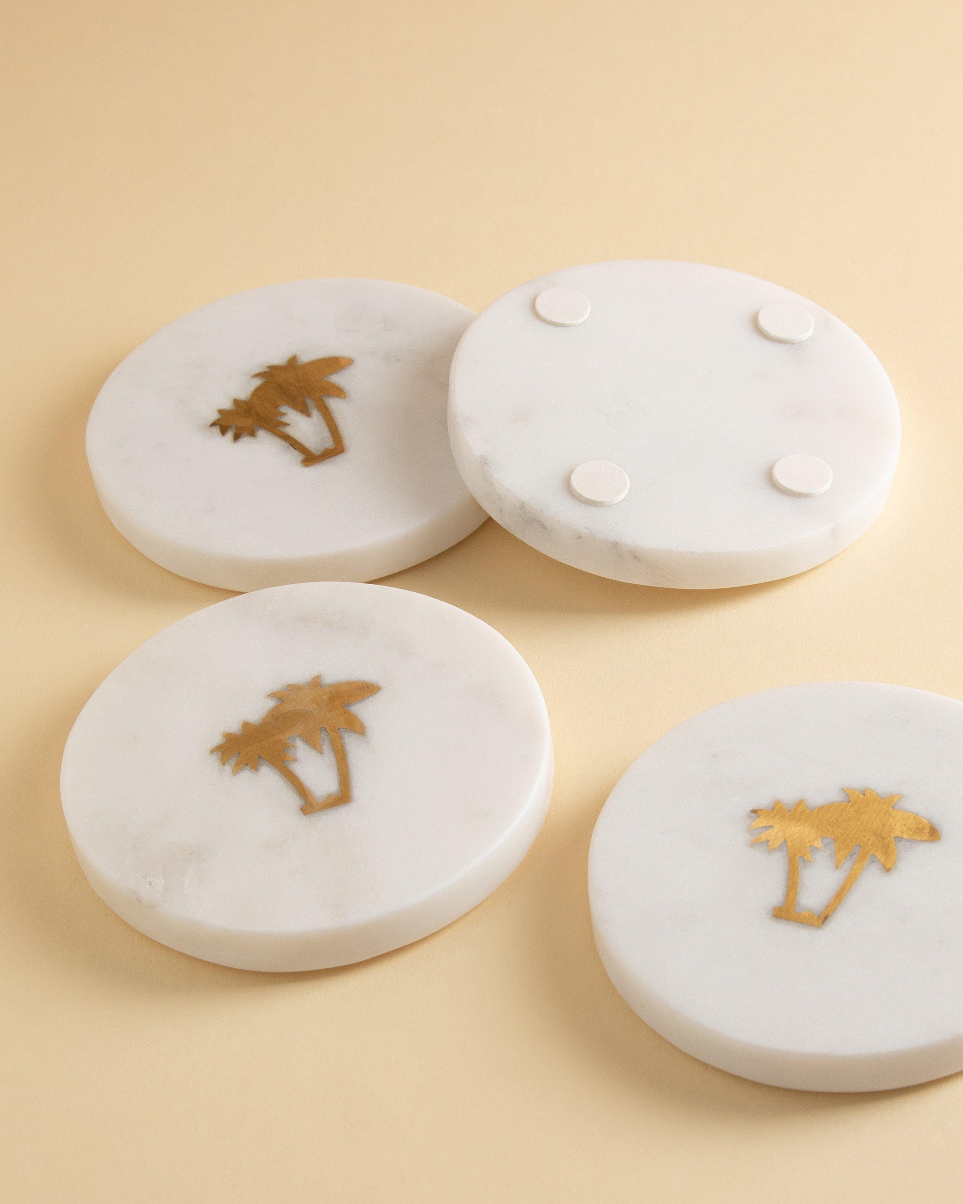 Palm Coaster Set -  White