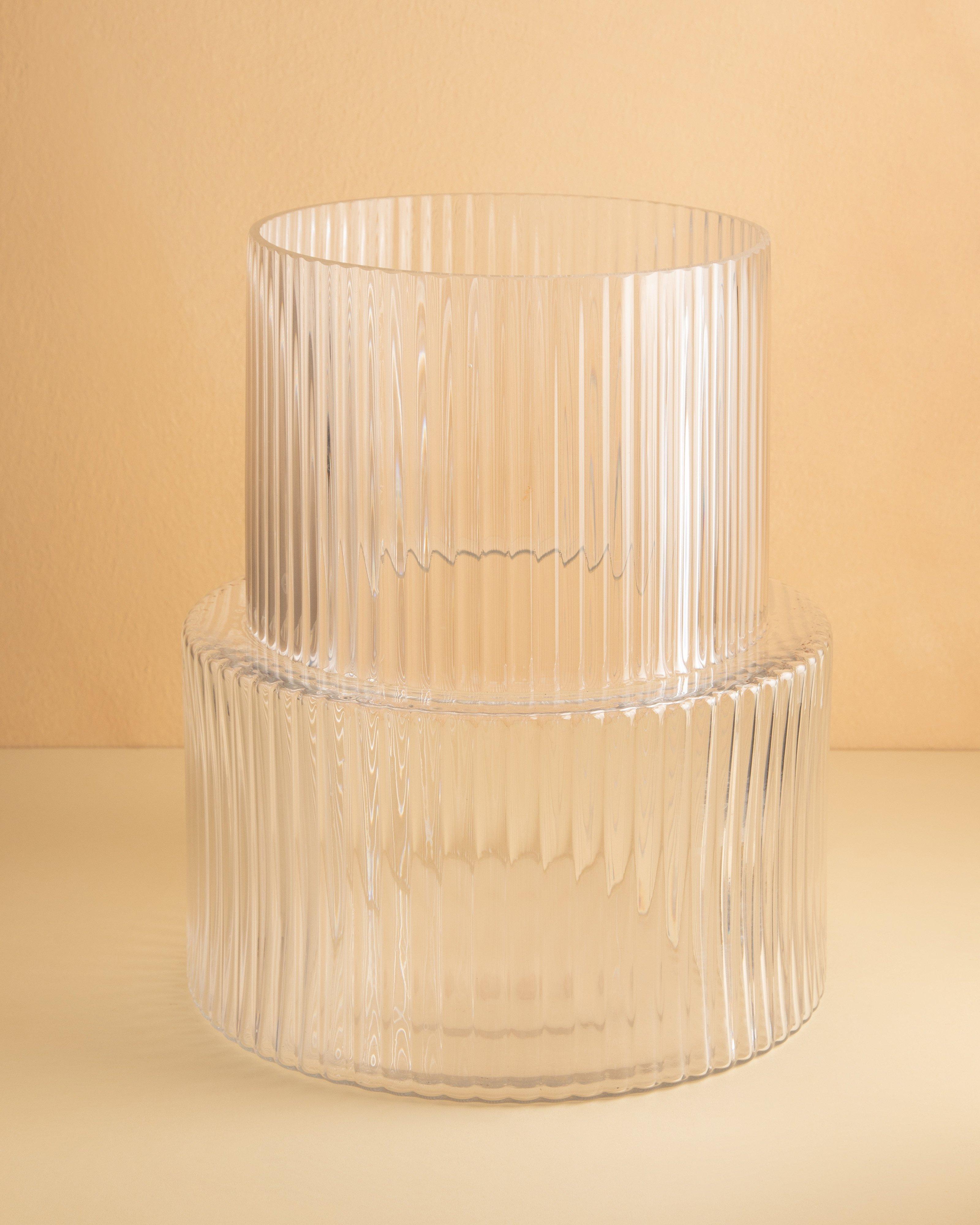 Athena Large Ribbed Vase -  No Colour