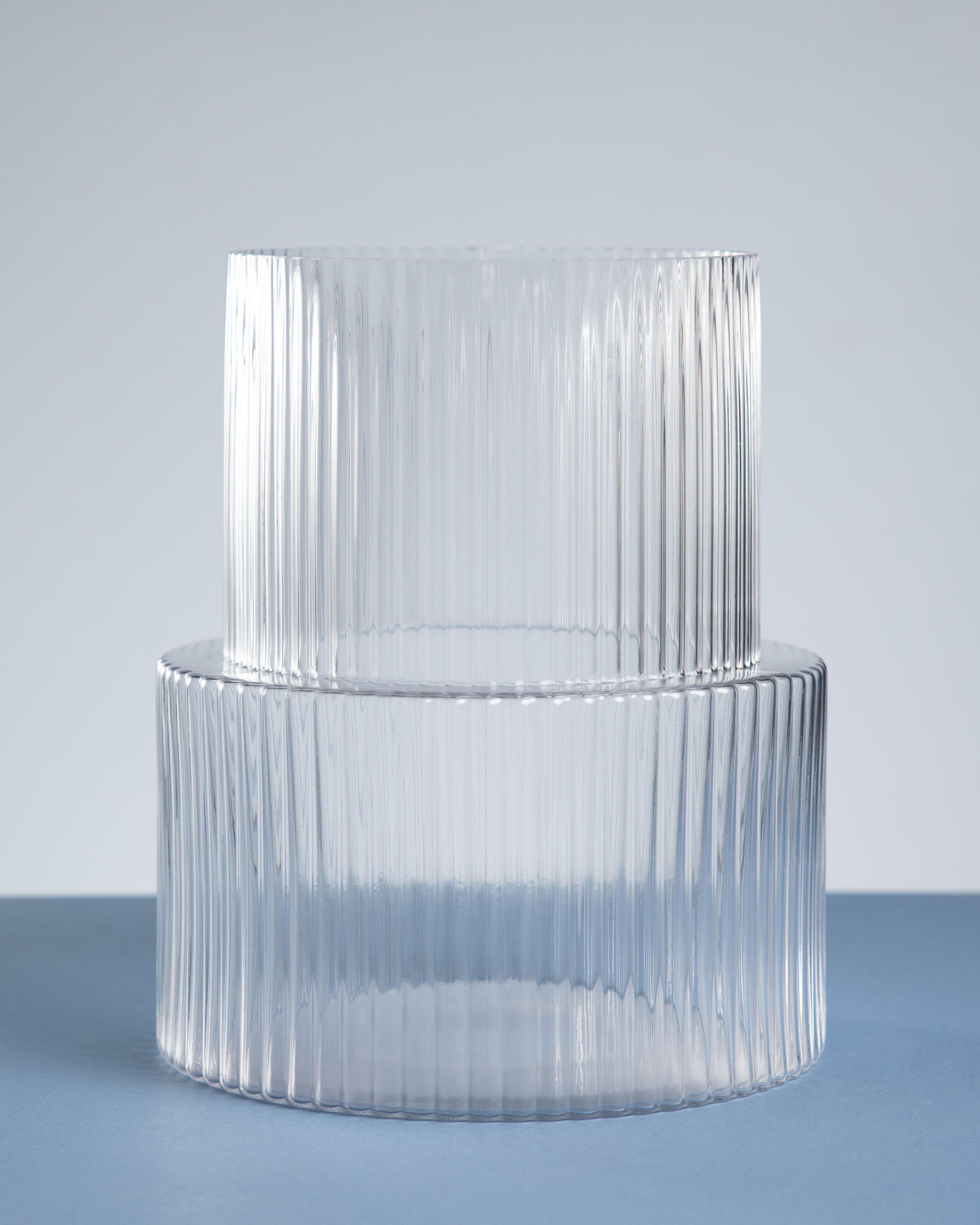 Athena Large Ribbed Vase -  No Colour