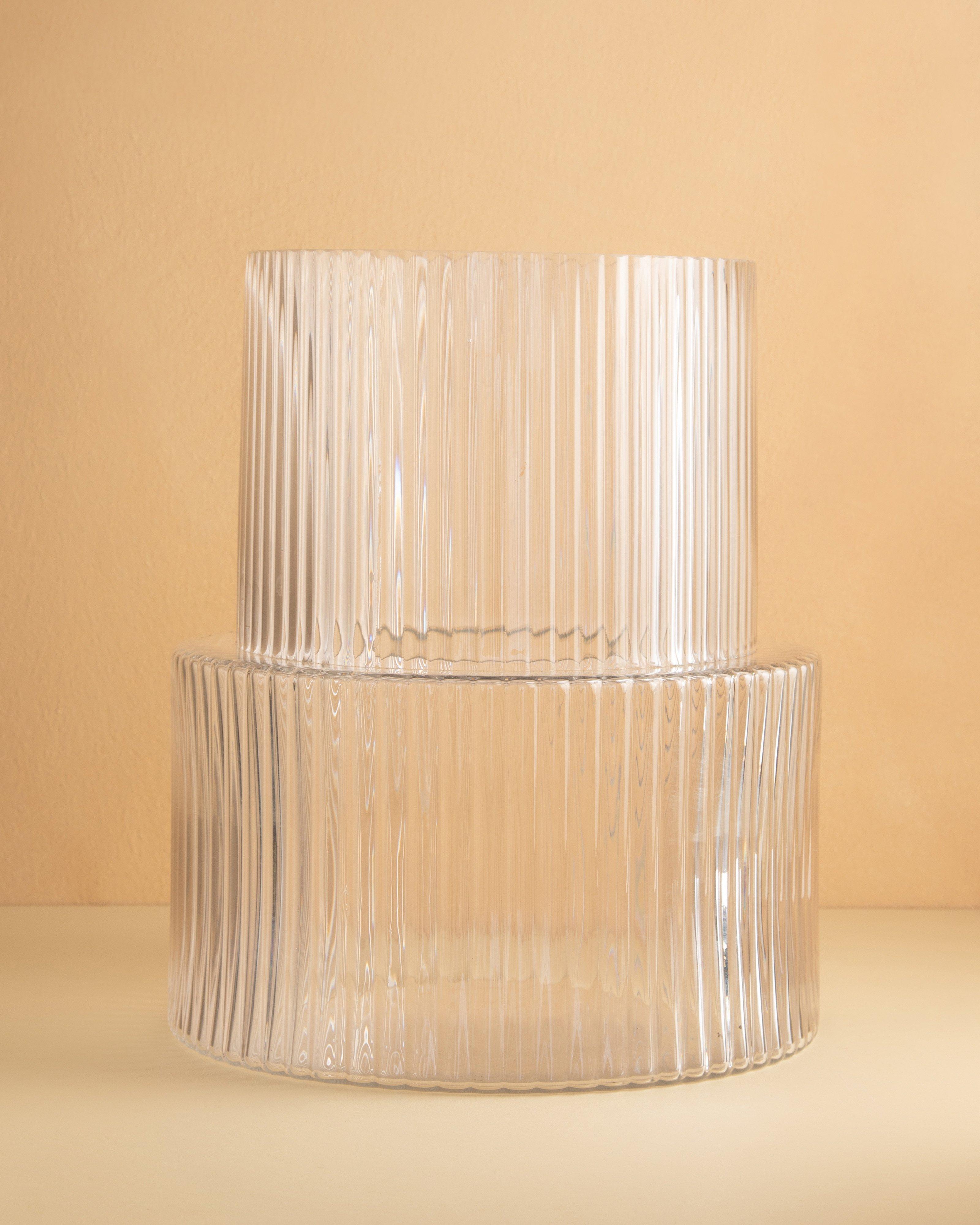 Athena Large Ribbed Vase -  No Colour