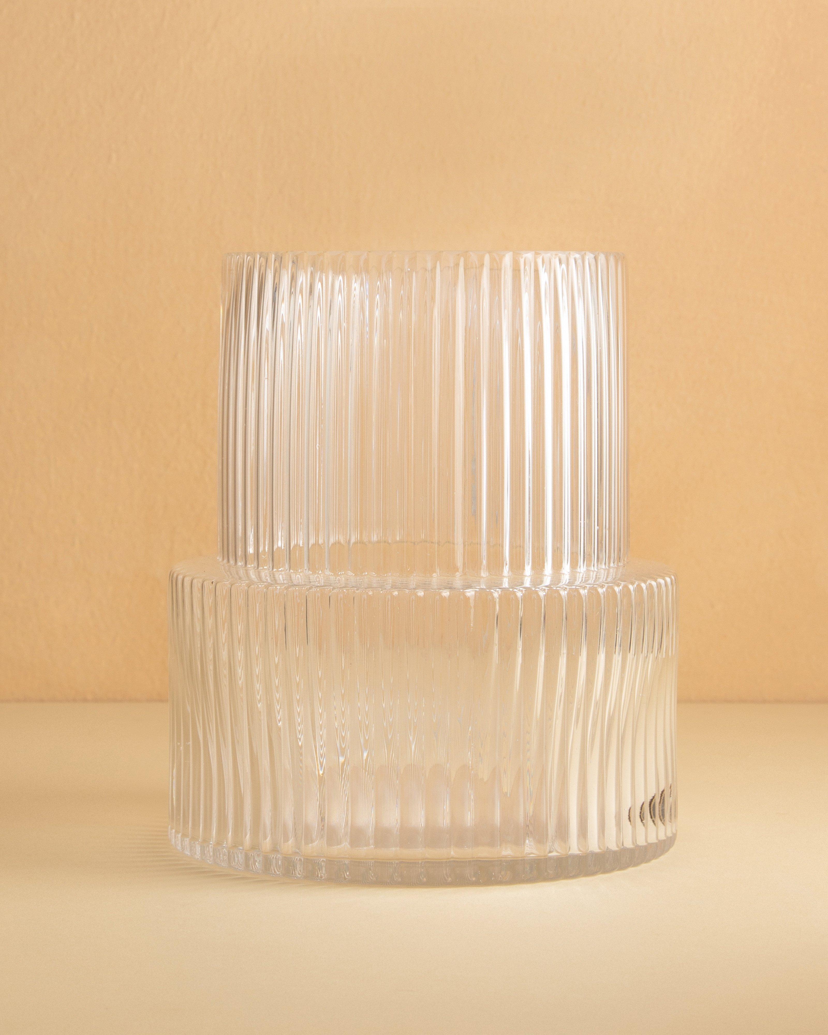 Athena Medium Ribbed Vase -  No Colour