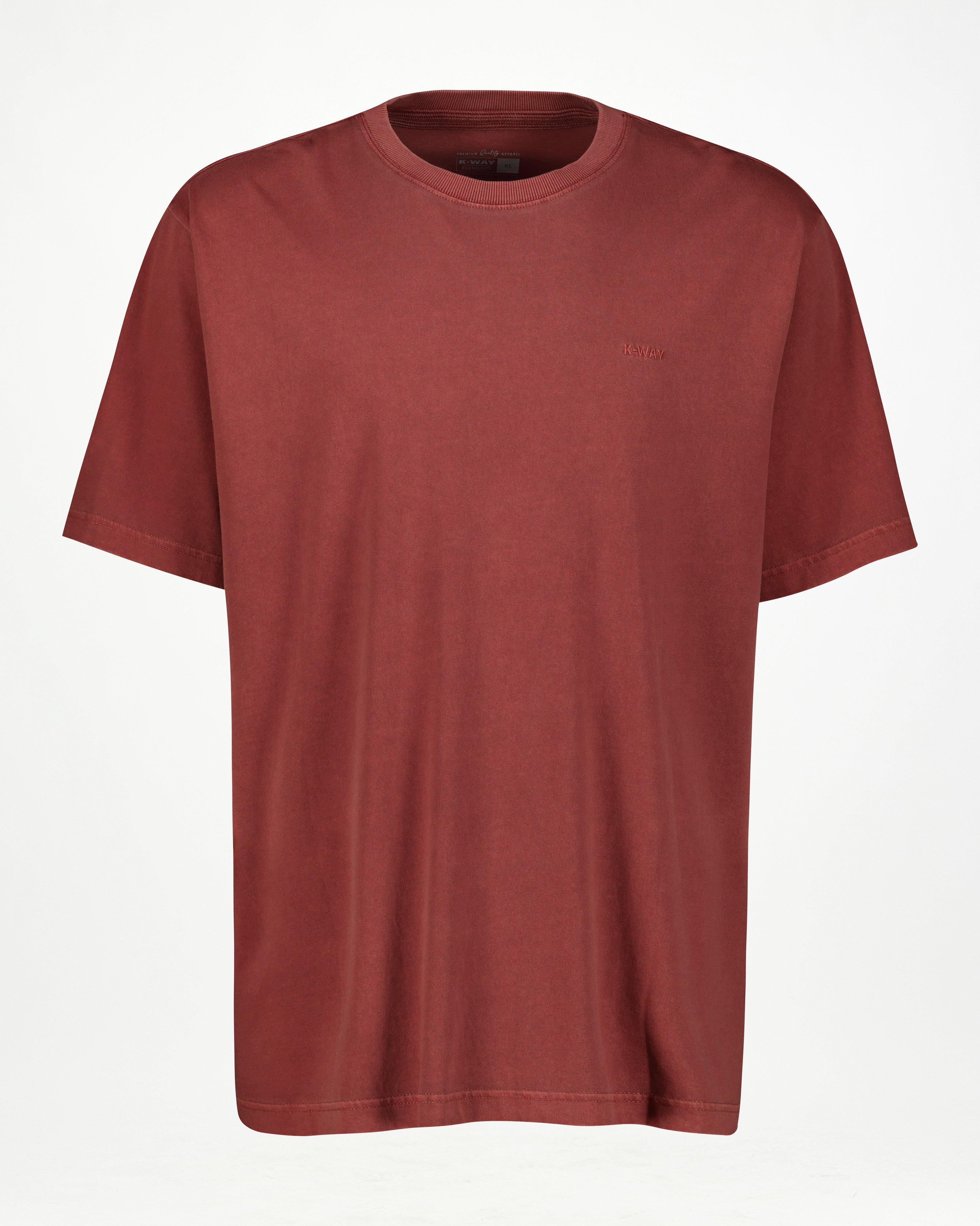 K-Way Elements Men’s Washed Workwear T-shirt -  Burgundy