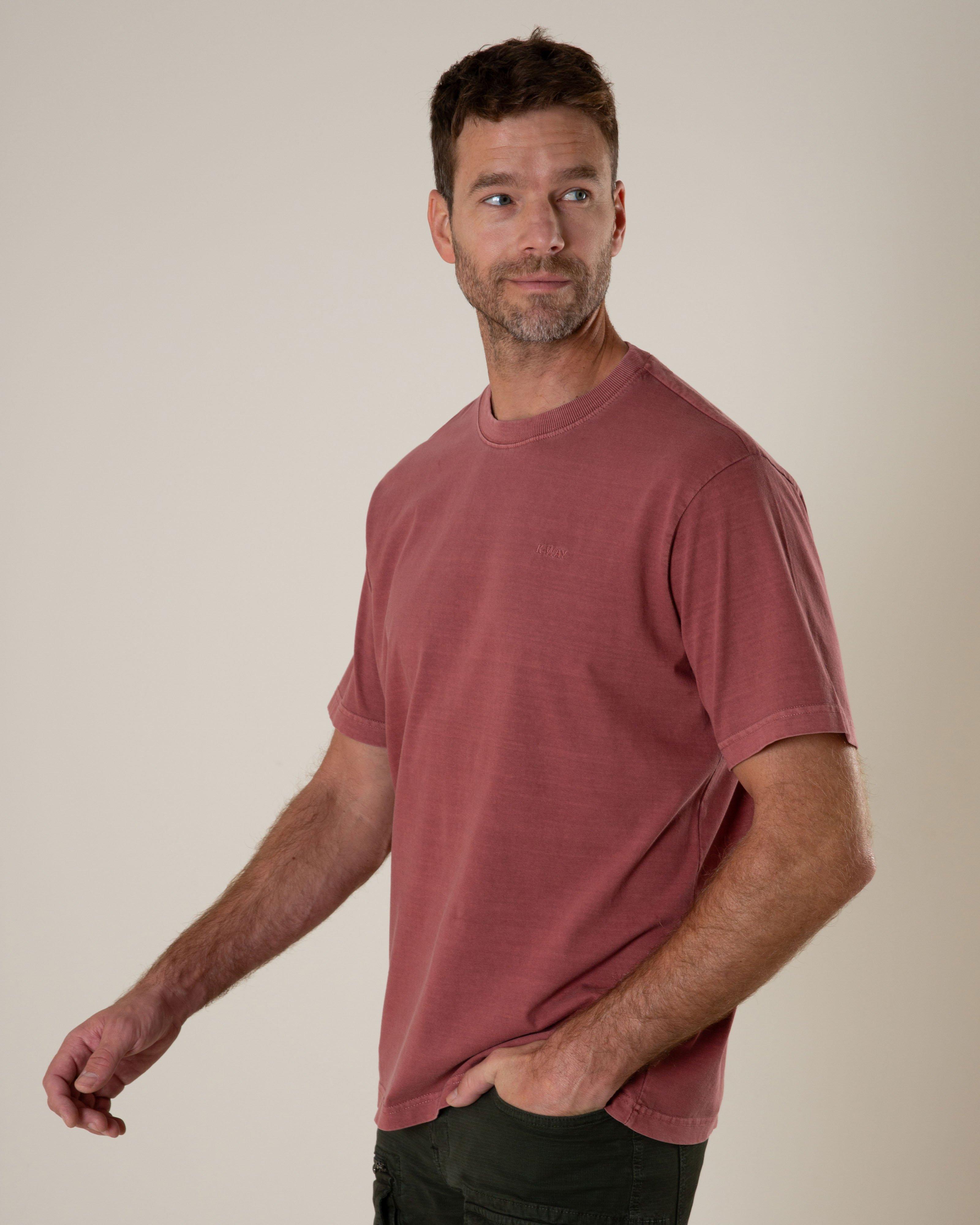 K-Way Elements Men’s Washed Workwear T-shirt -  Burgundy