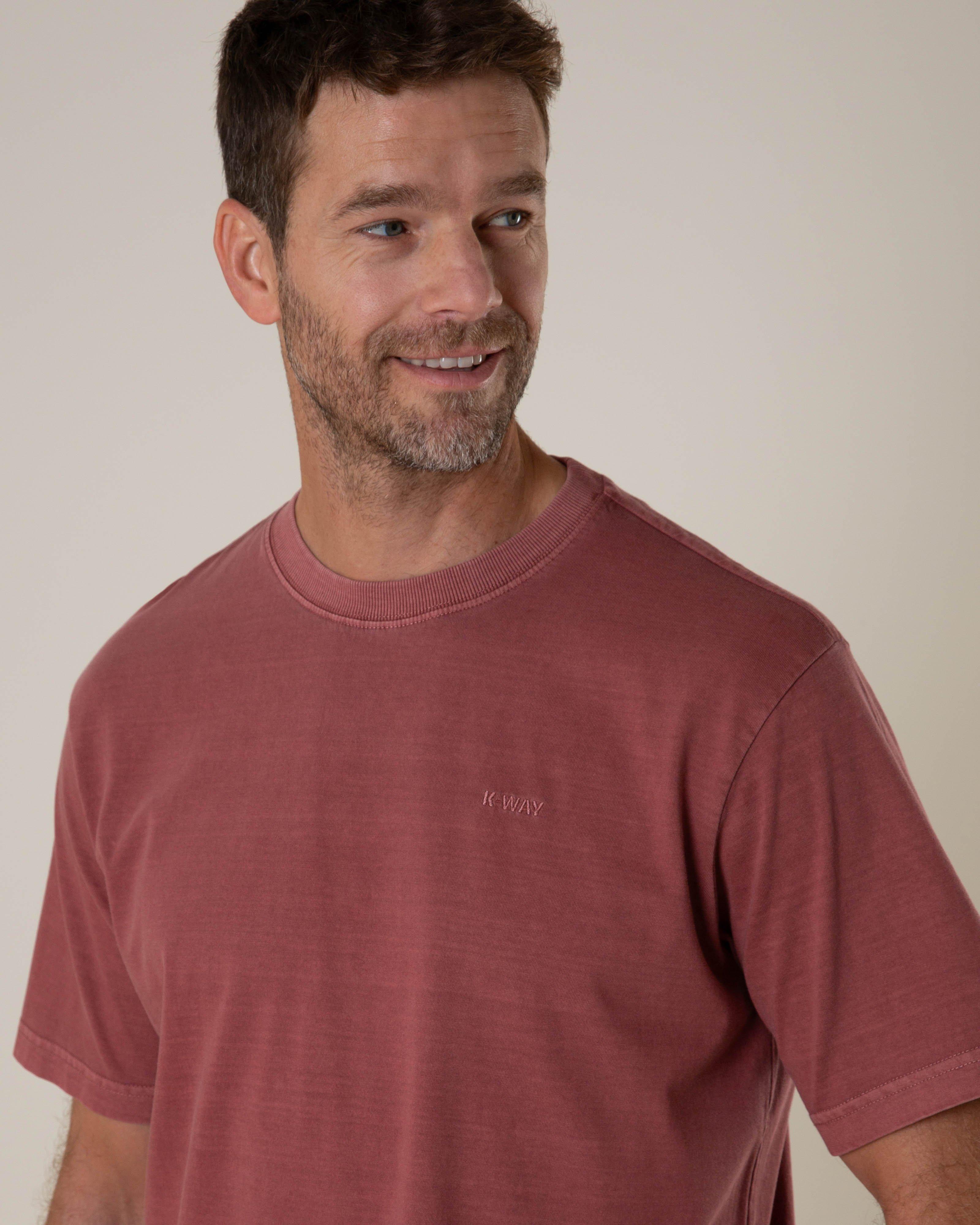 K-Way Elements Men’s Washed Workwear T-shirt -  Burgundy