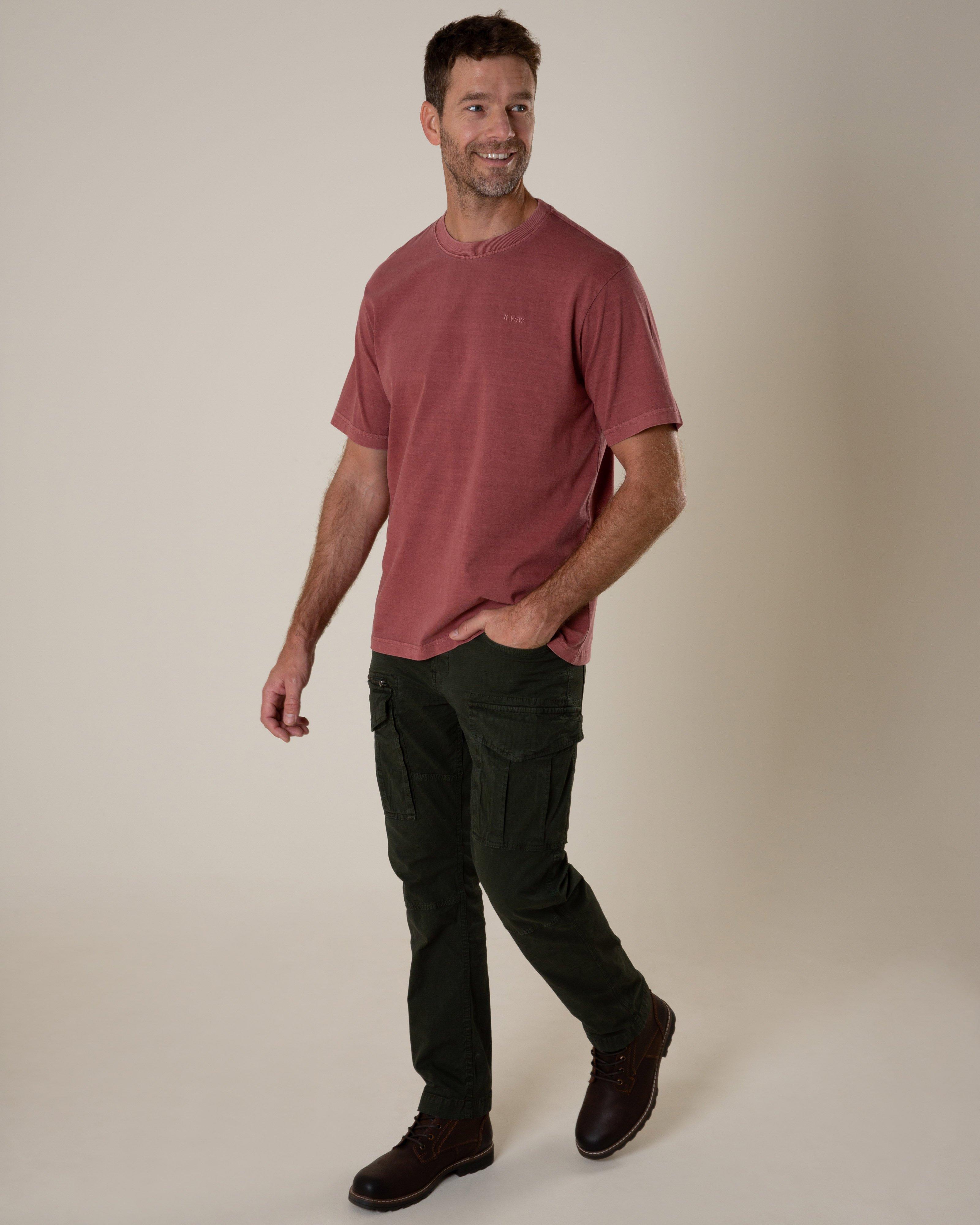 K-Way Elements Men’s Washed Workwear T-shirt -  Burgundy