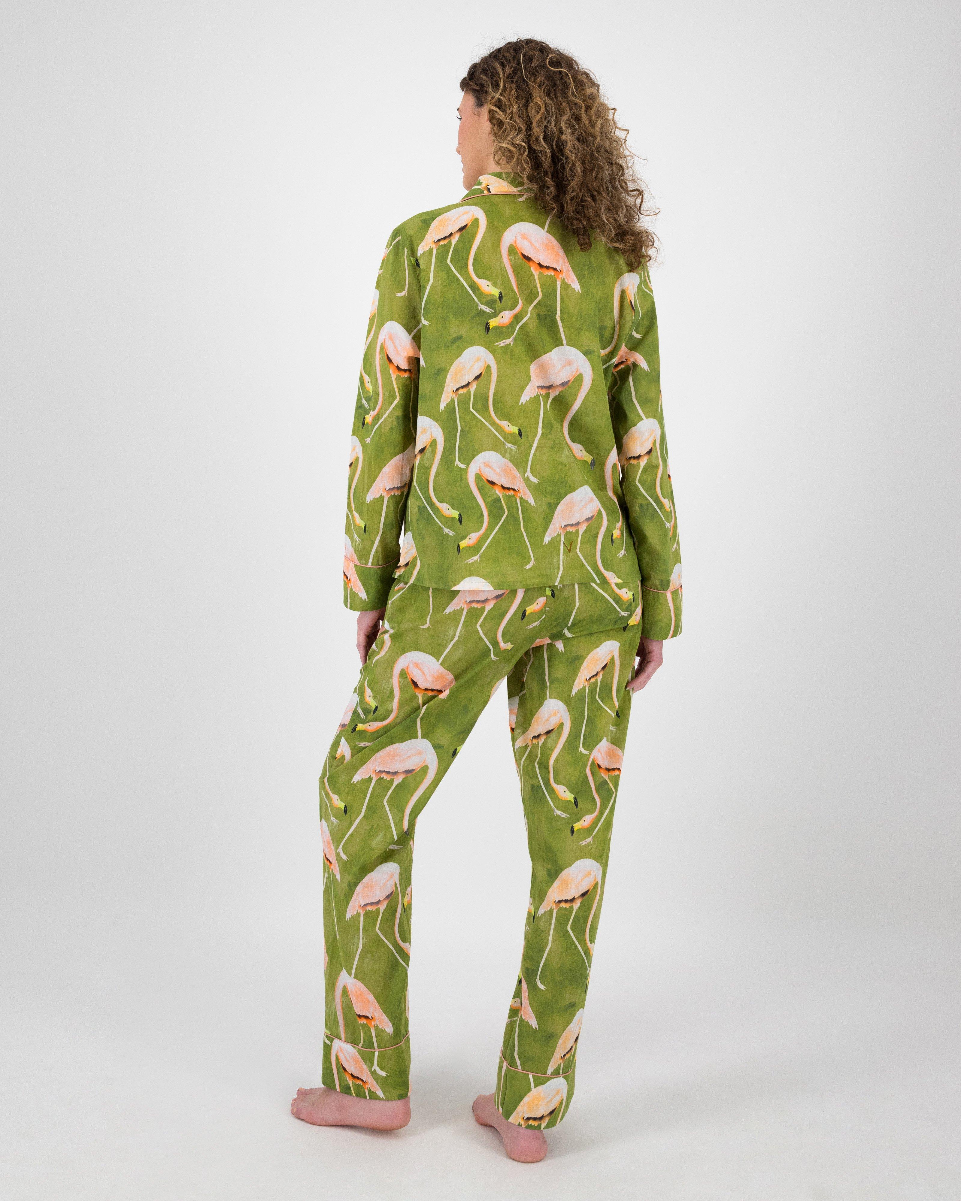 Sonny Flamingo Print Sleep Set -  Green