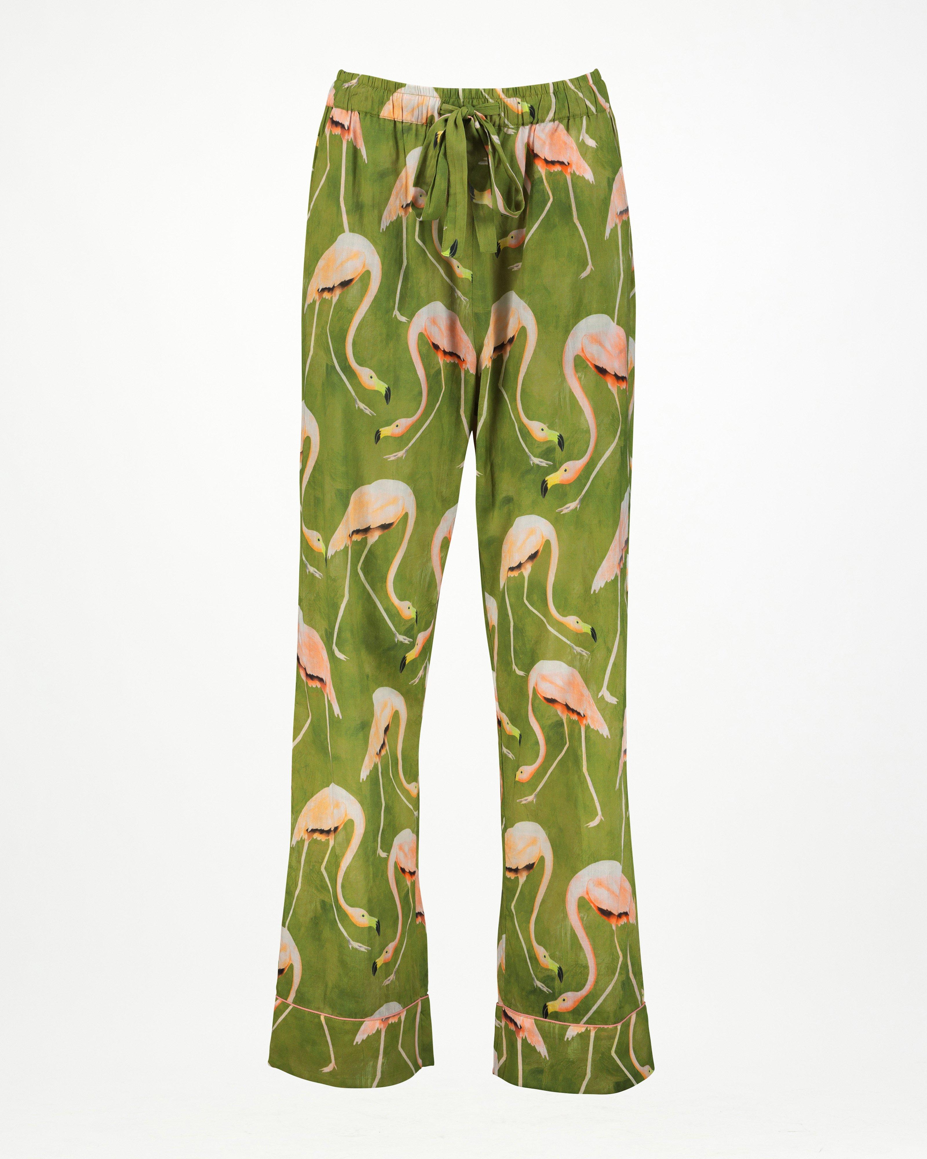 Sonny Flamingo Print Sleep Set -  Green