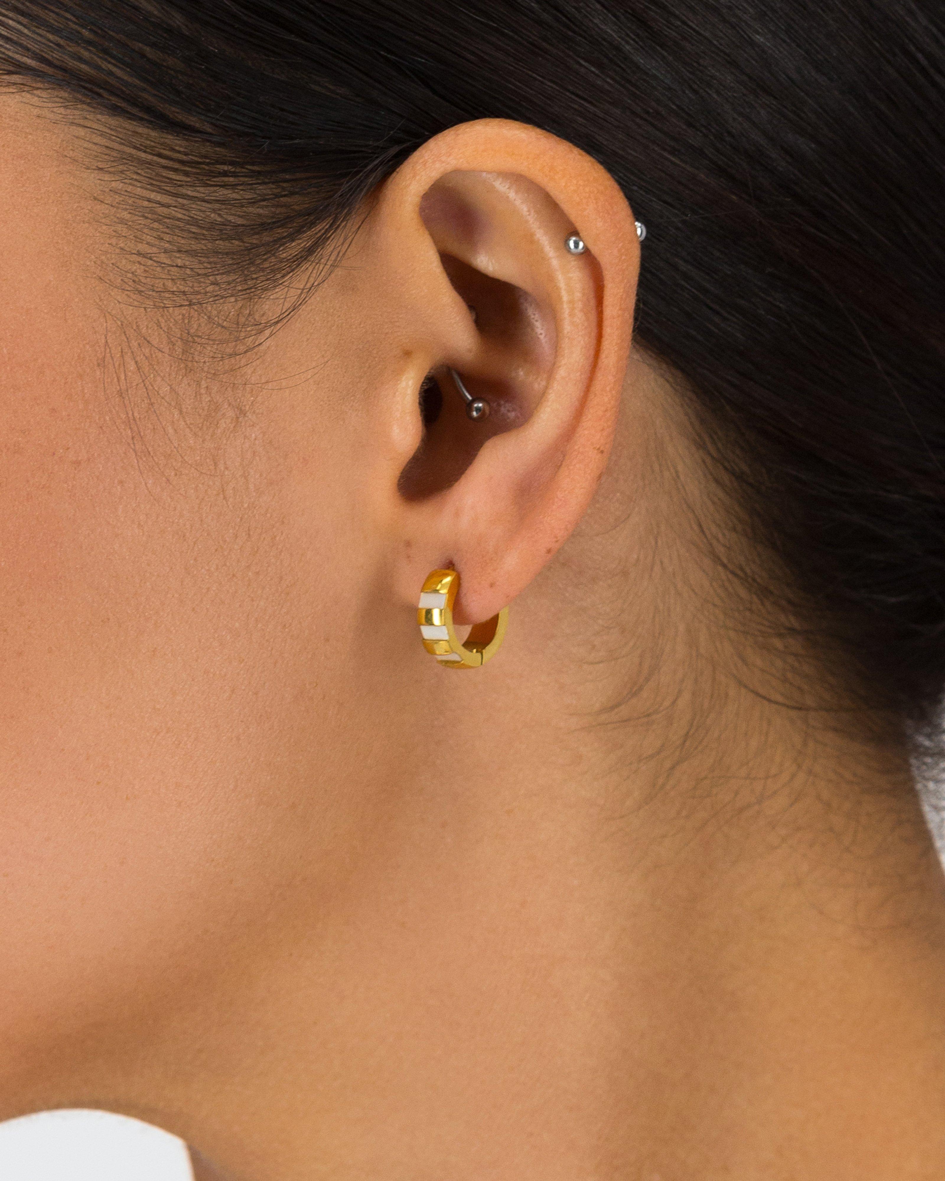 Rectangle Hoop Earrings -  Gold