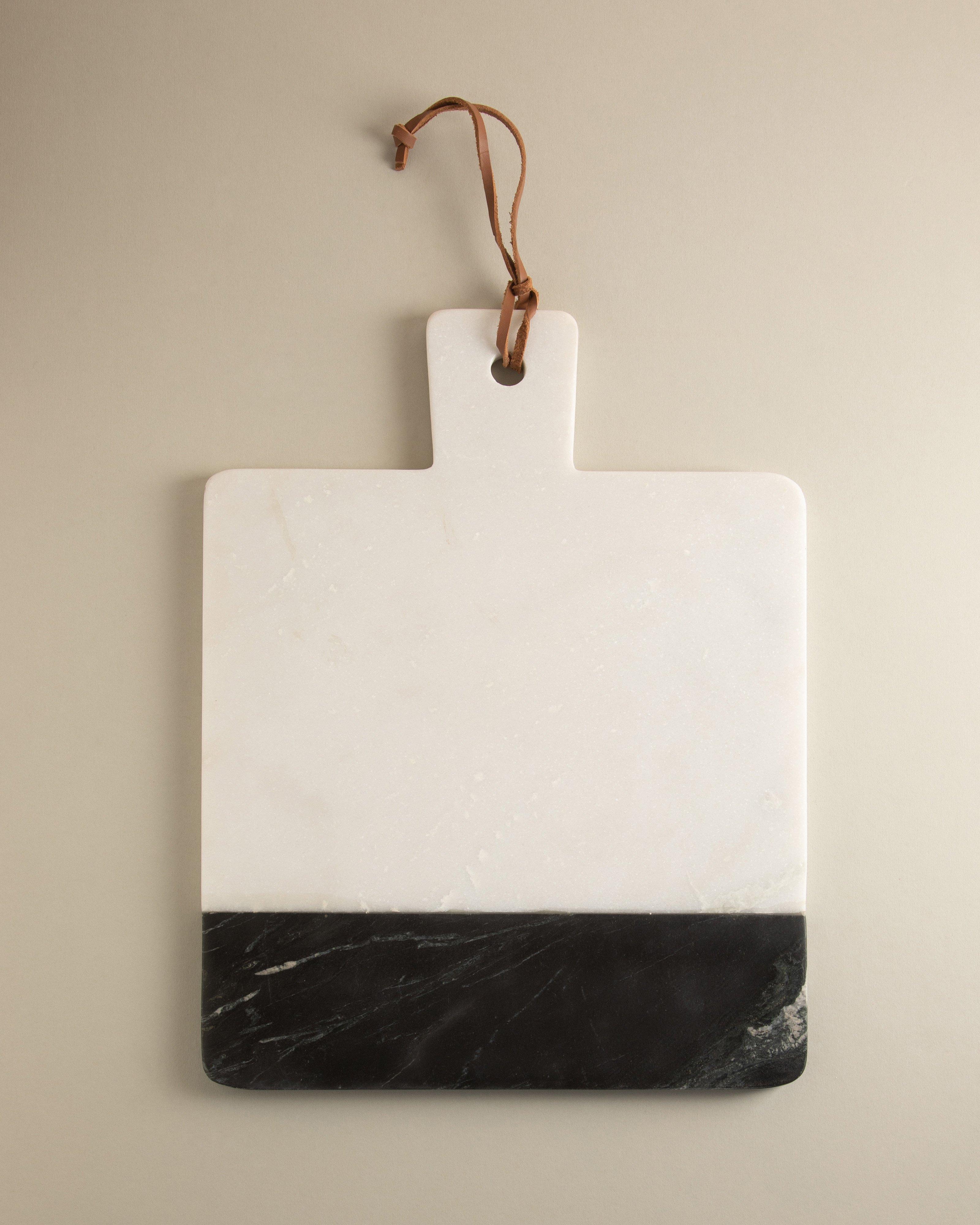 Square Stacking Marble Board with Handle -  White