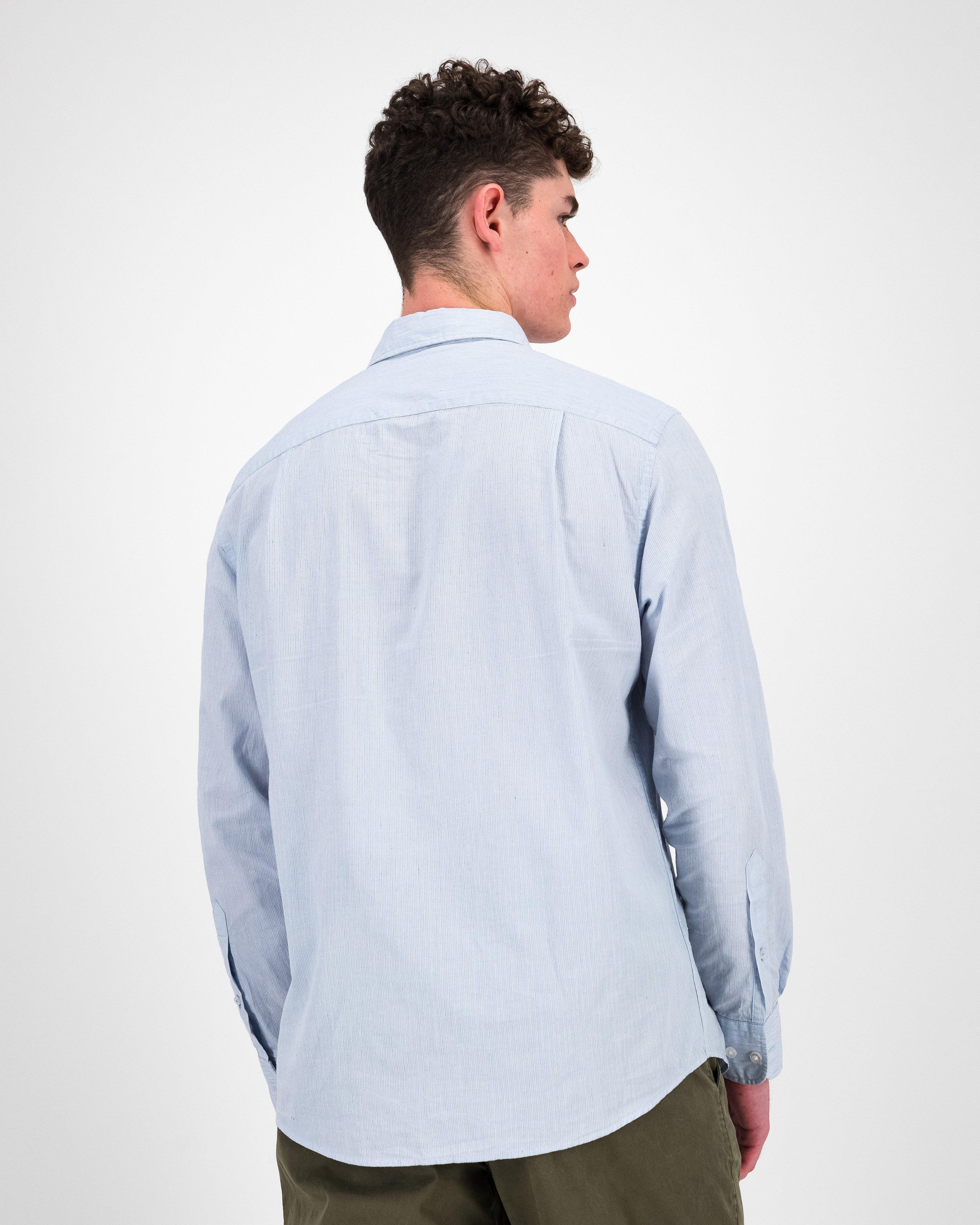 Old Khaki Men’s Seersucker Stripe Shirt -  Light Blue