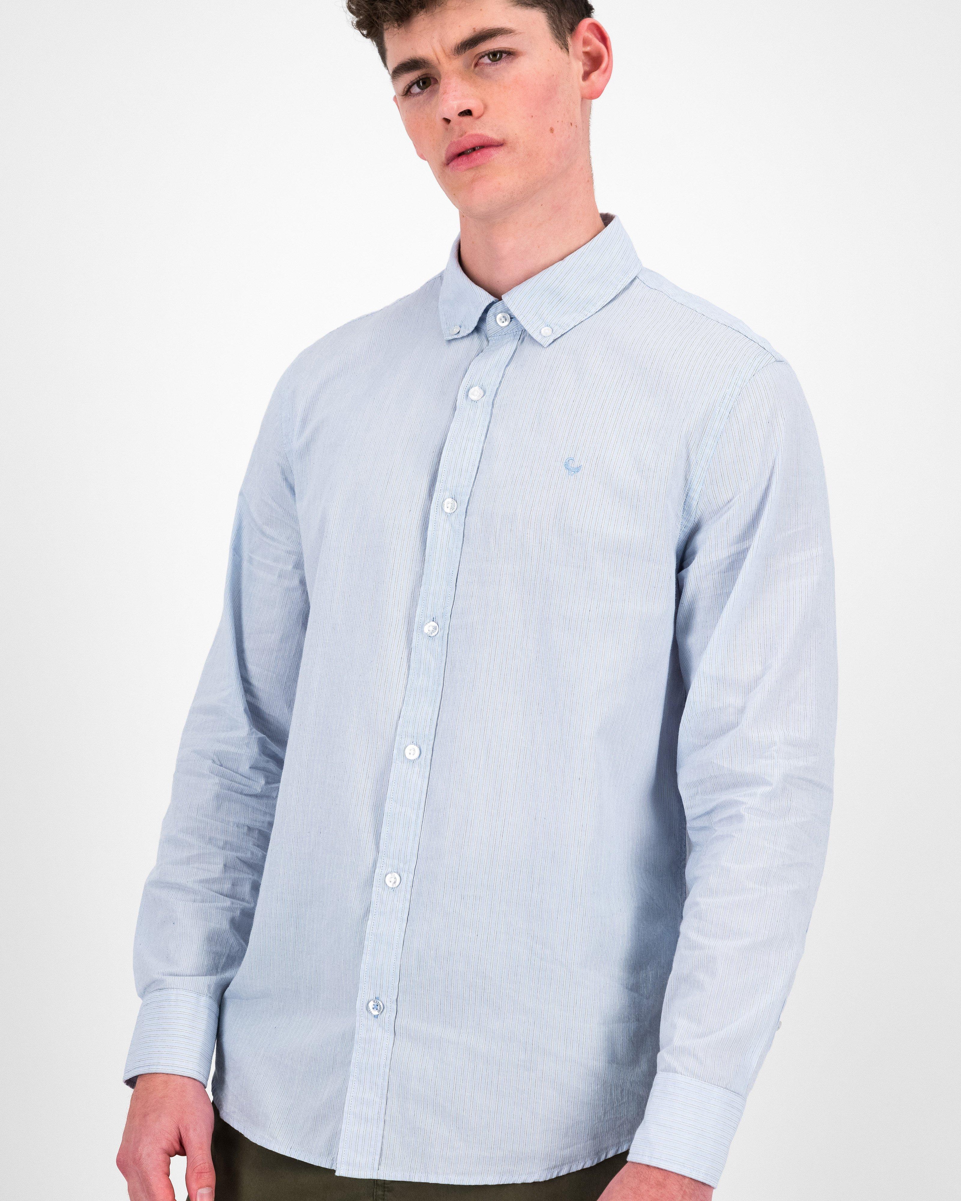 Old Khaki Men’s Seersucker Stripe Shirt -  Light Blue