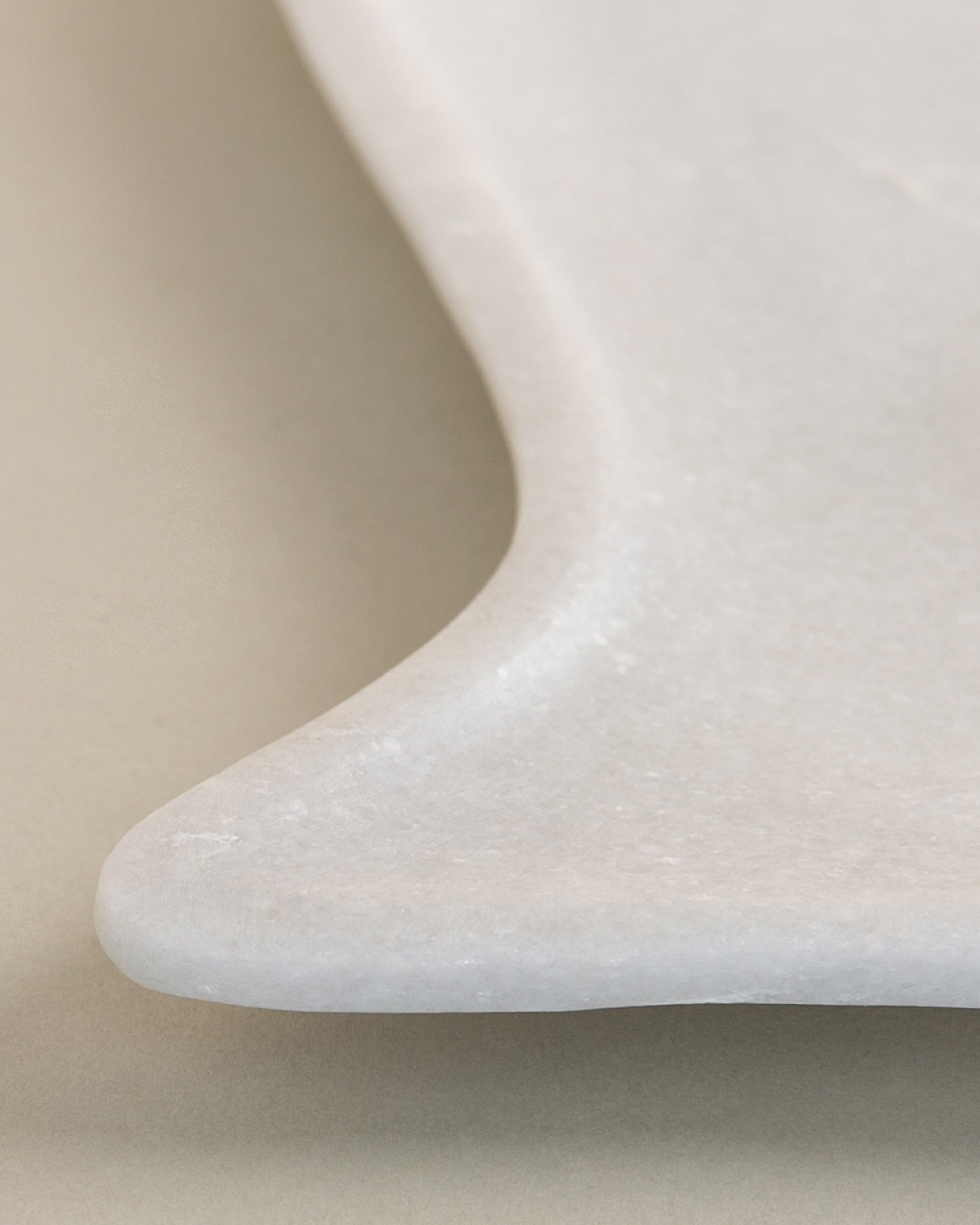 Marble Large Fish Plate -  White