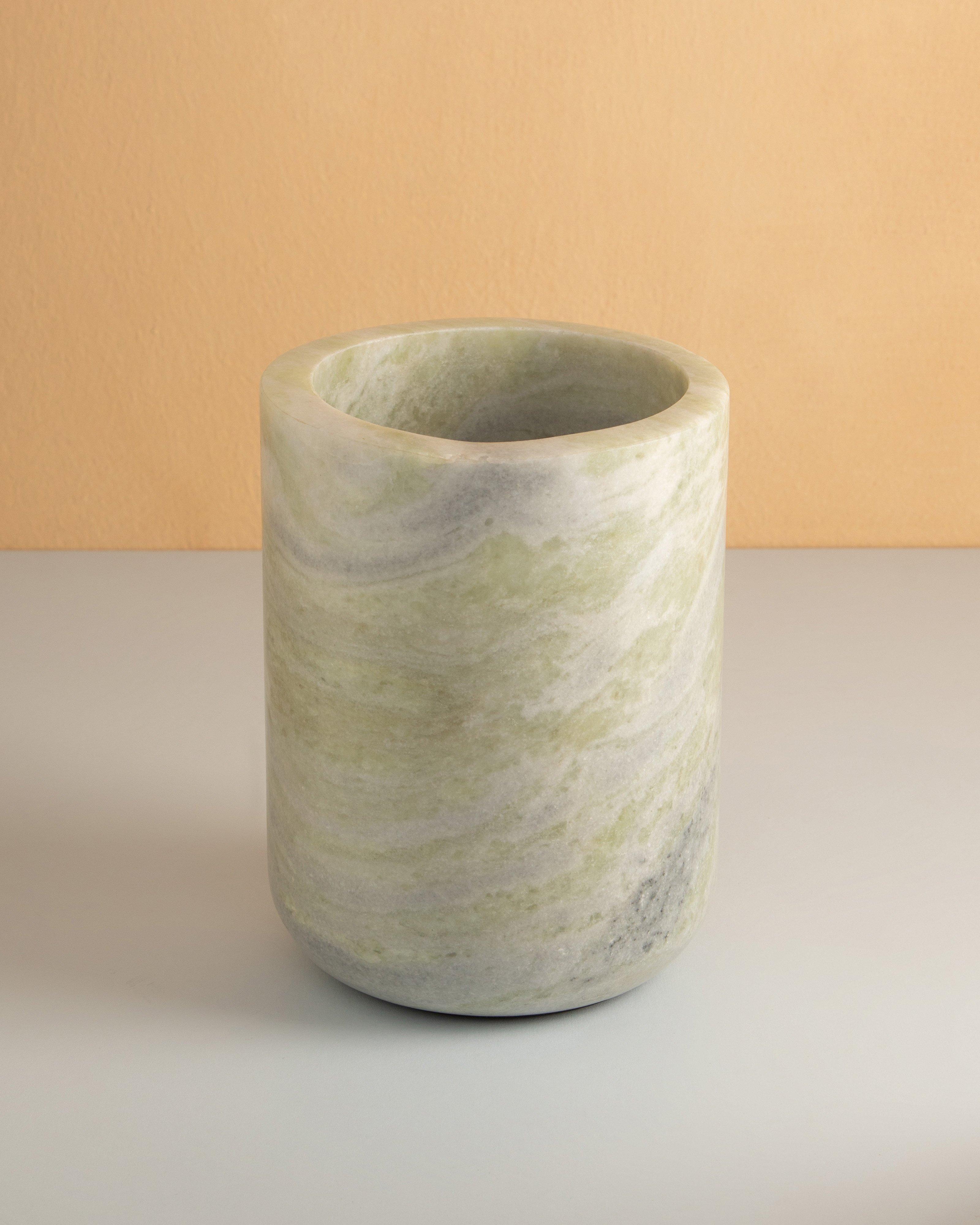 Ocean Green Marble Utensil Holder -  Green