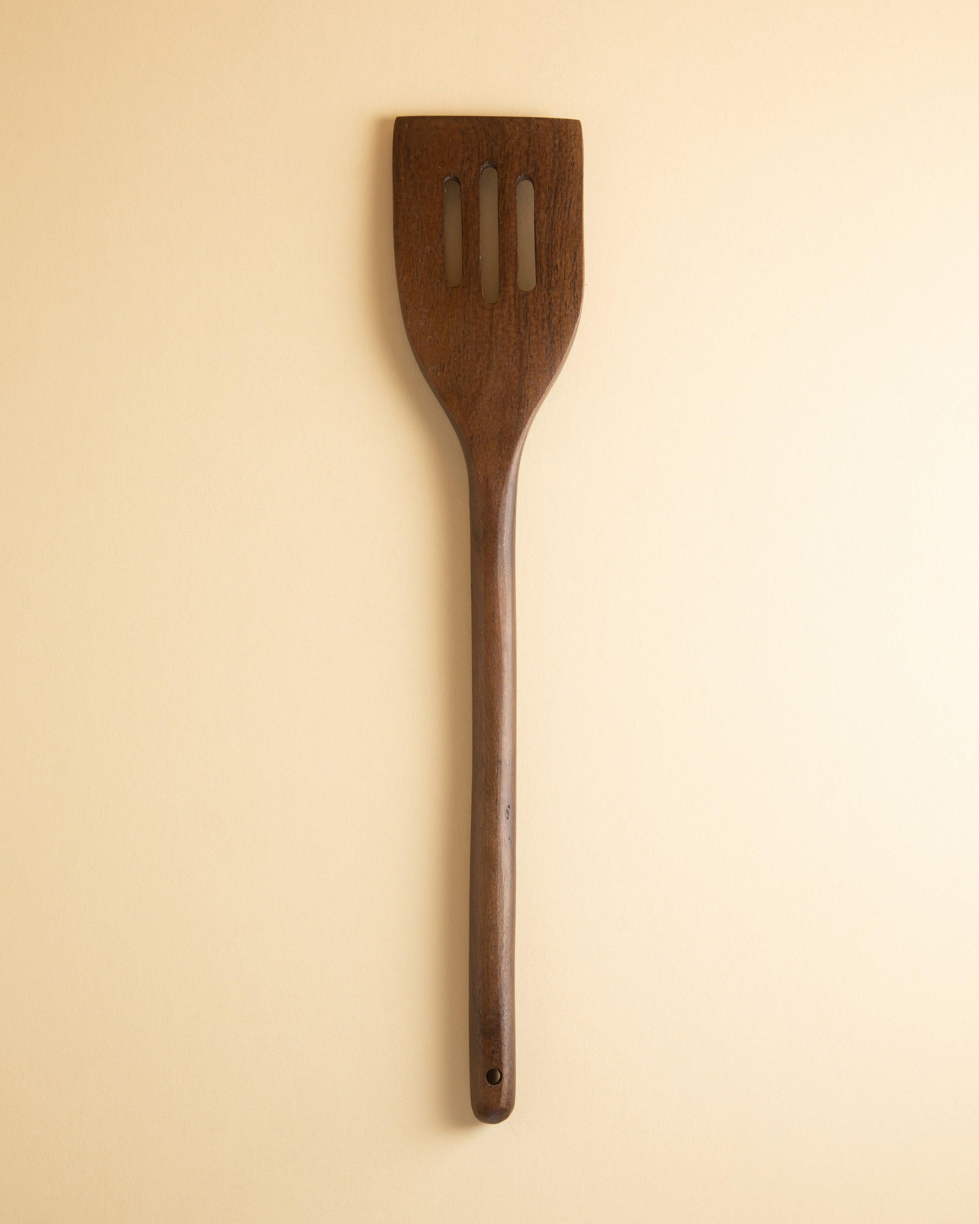 Wooden Slotted Spoon -  Brown