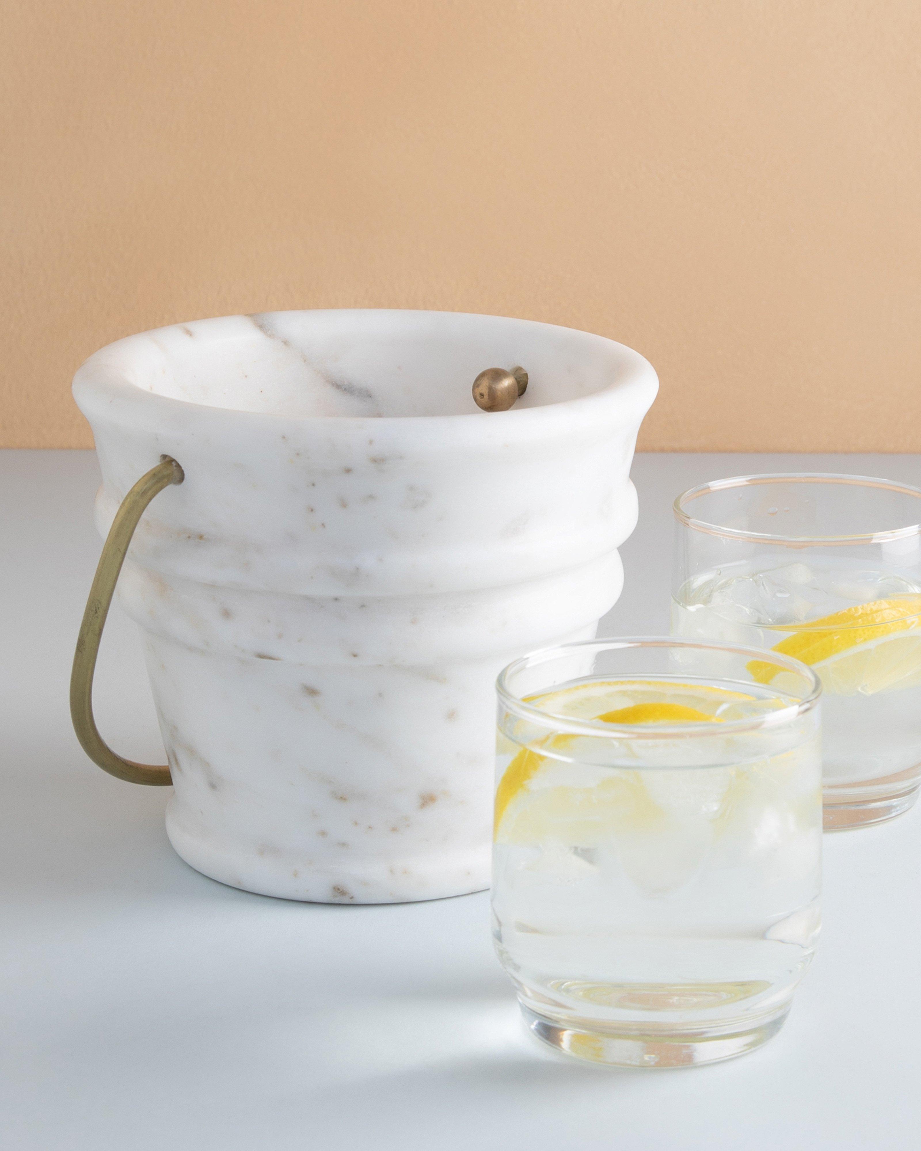 Marble Ice Bucket -  White