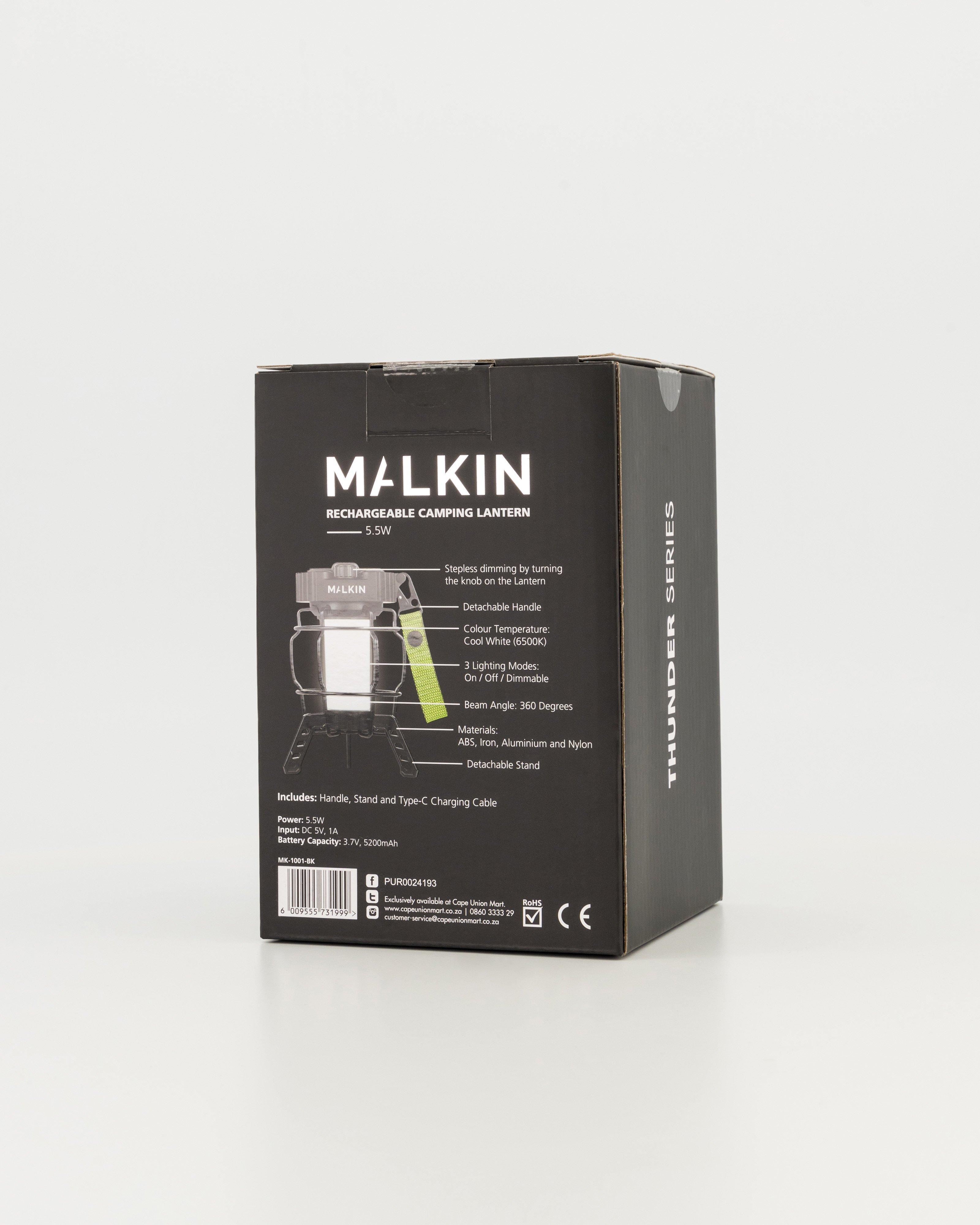 Malkin Thunder 280 Lumen Rechargeable Lantern -  Black