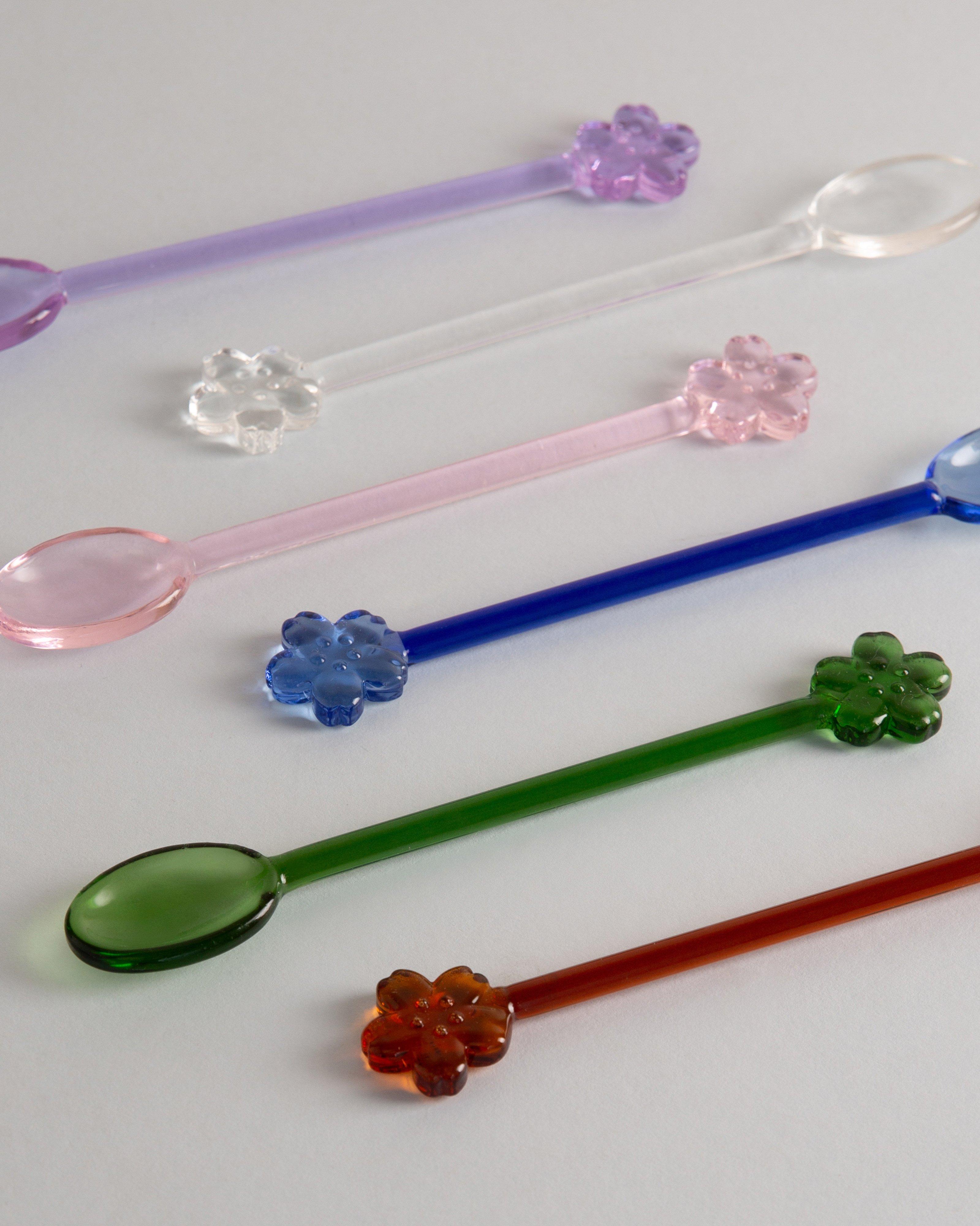 Bloom Glass Sugar Spoon Set -  Assorted