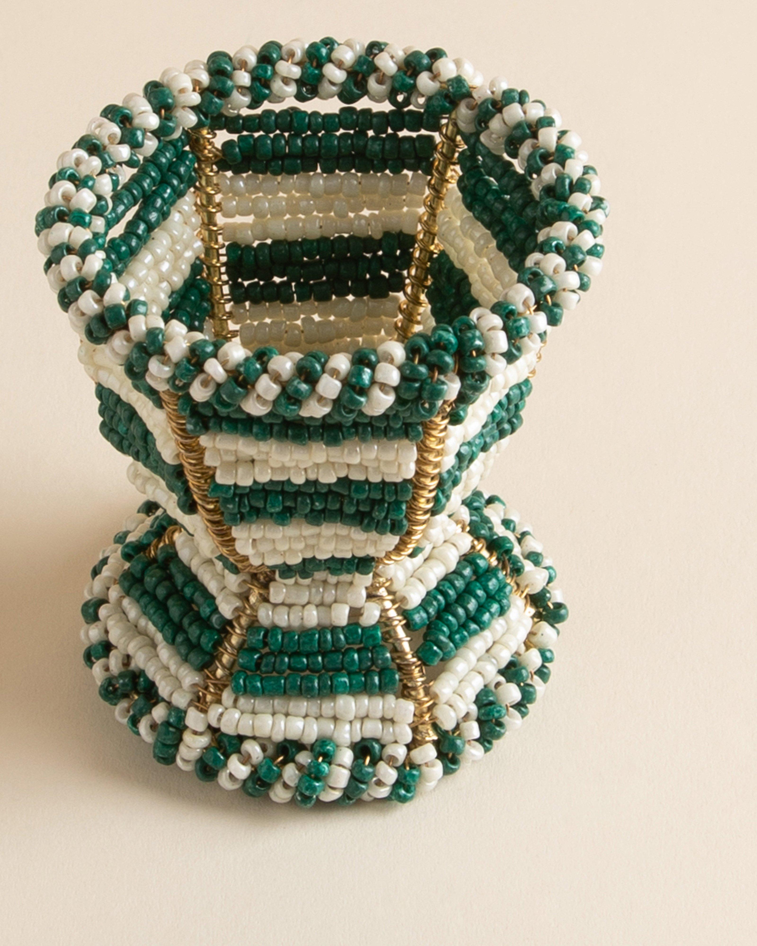 Beaded Egg Cup -  Green