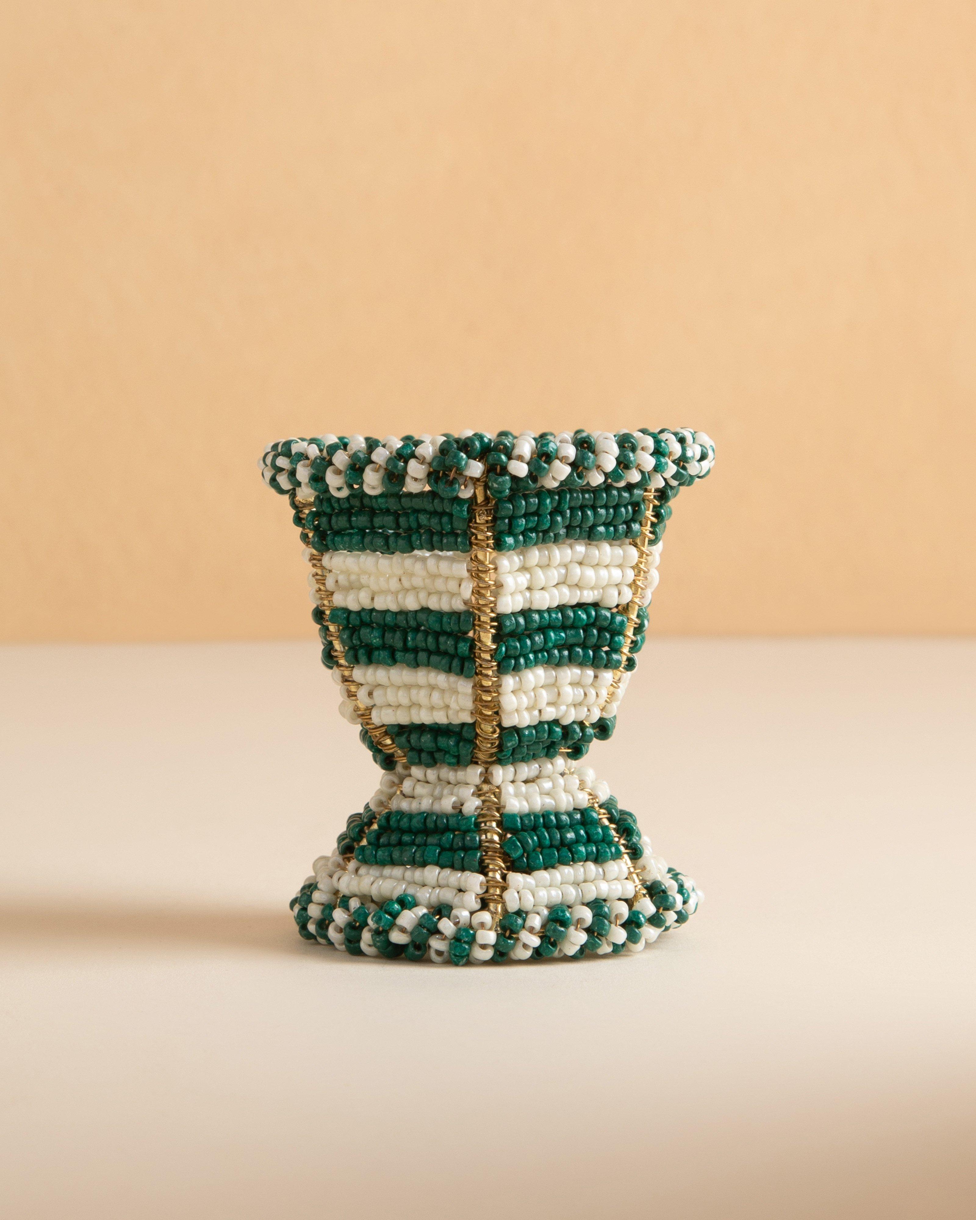 Beaded Egg Cup -  Green