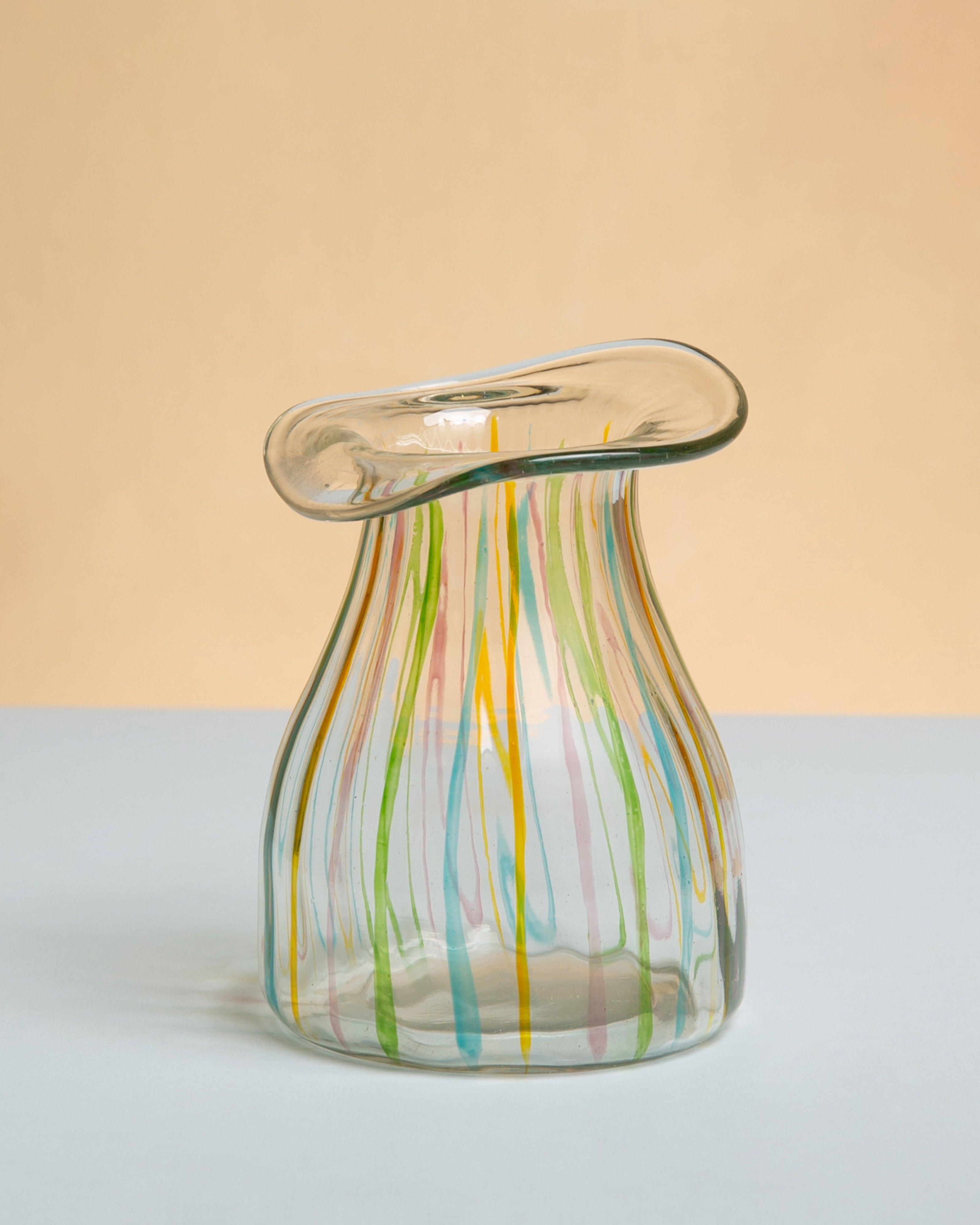 Candy Stripe Fluted Bud Vase -  Assorted