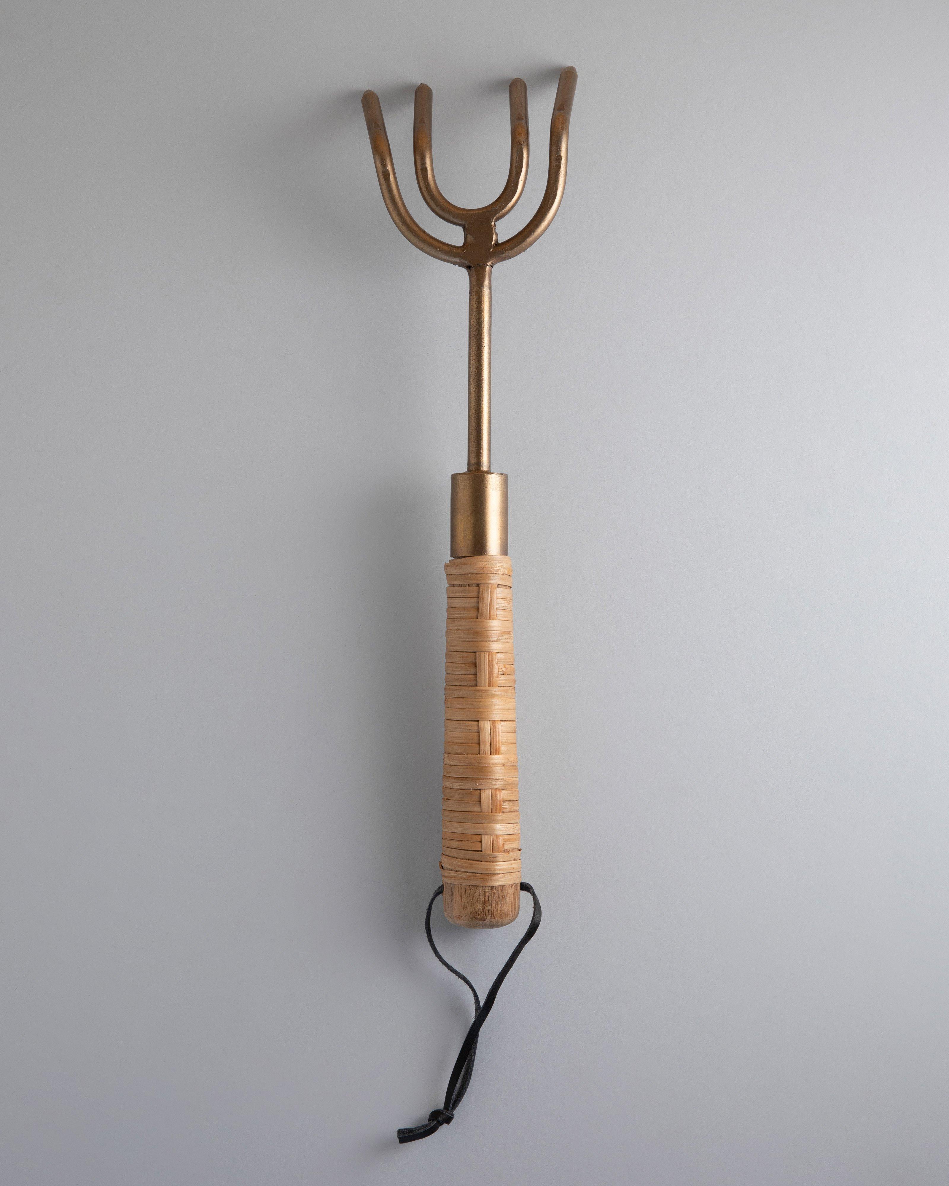 Rake with Wrapped Handles -  Gold