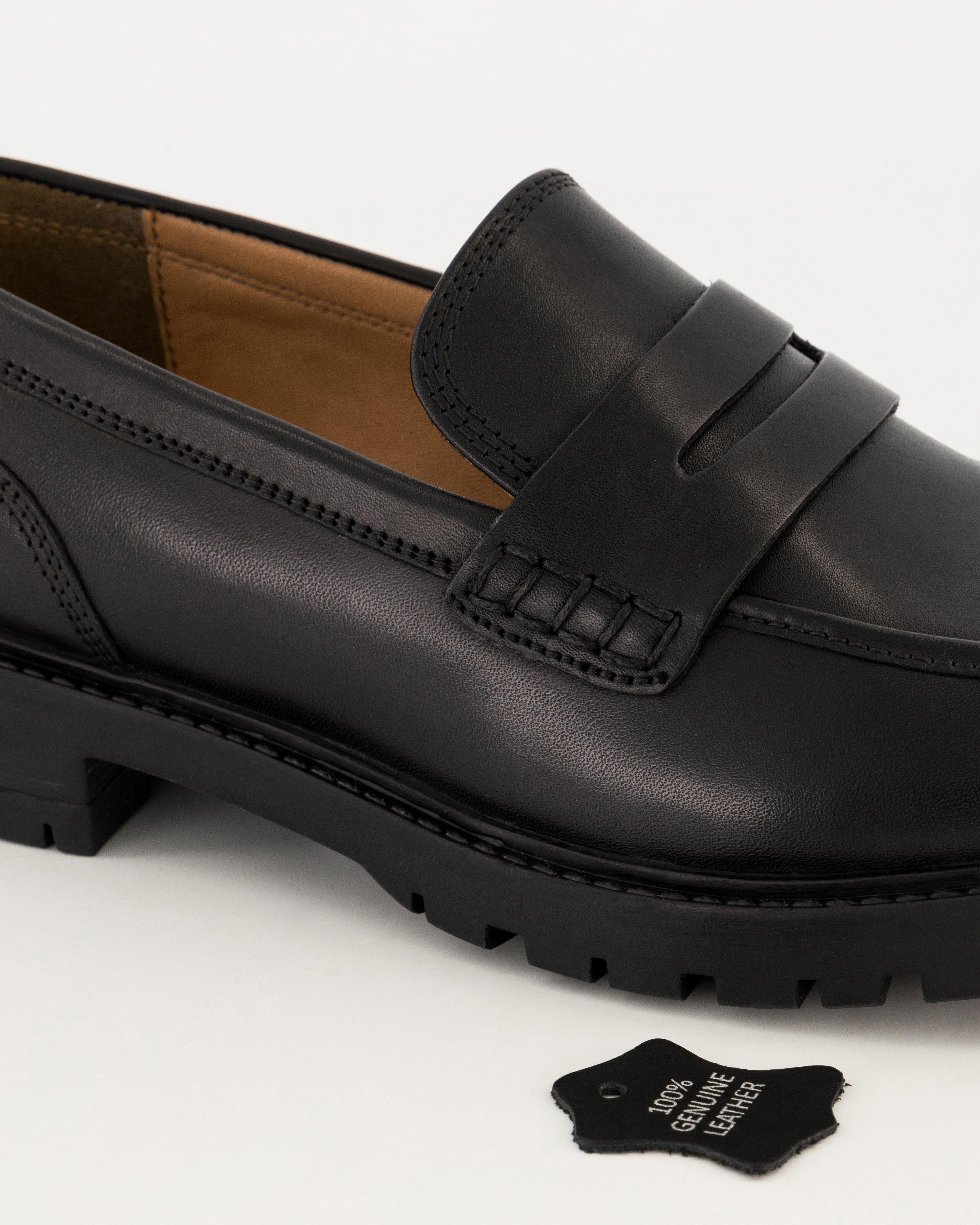 Zion Leather Loafer -  Black
